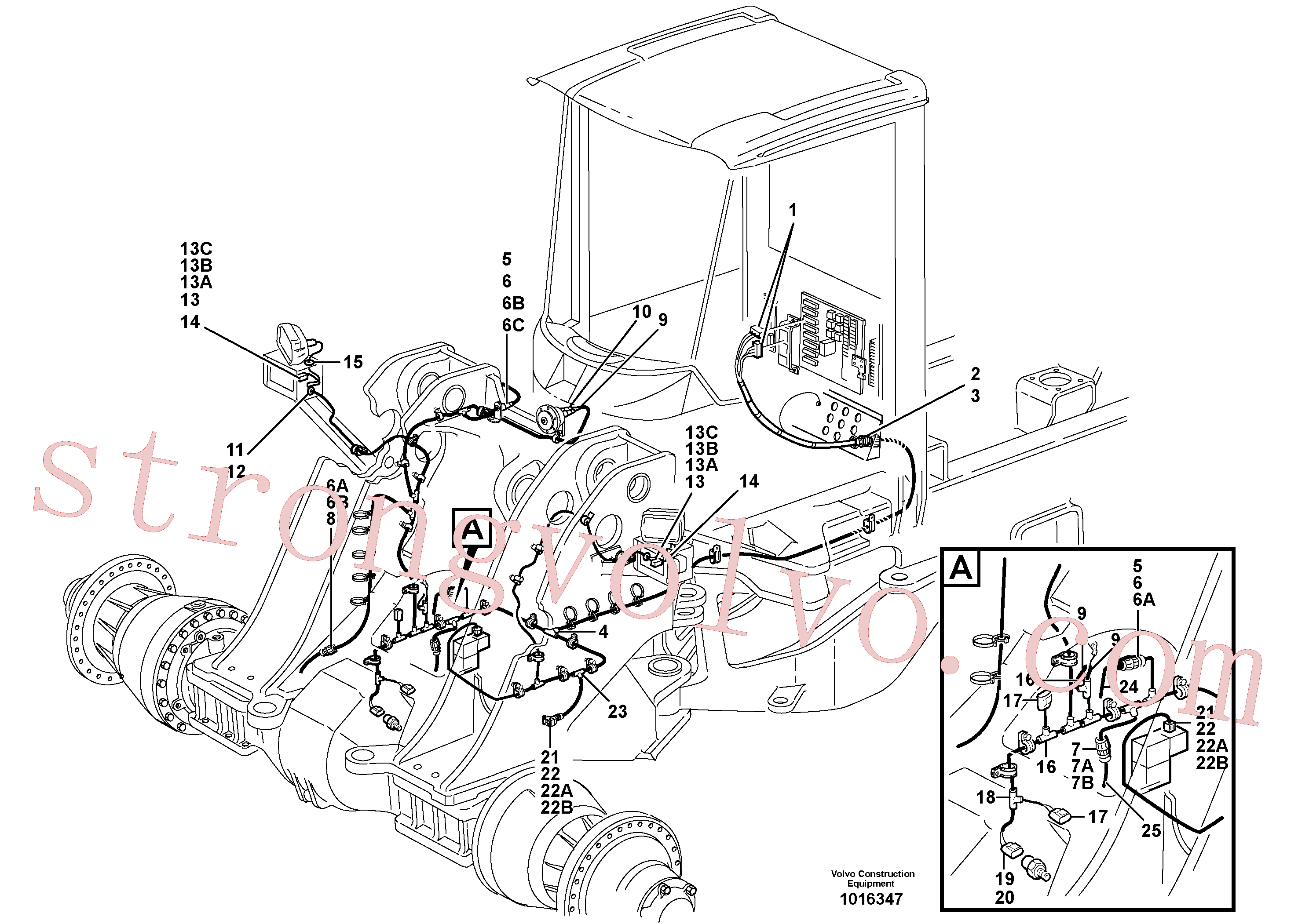 VOE8159012 Volvo Cablagem, dianteira(1016347 Montagem)