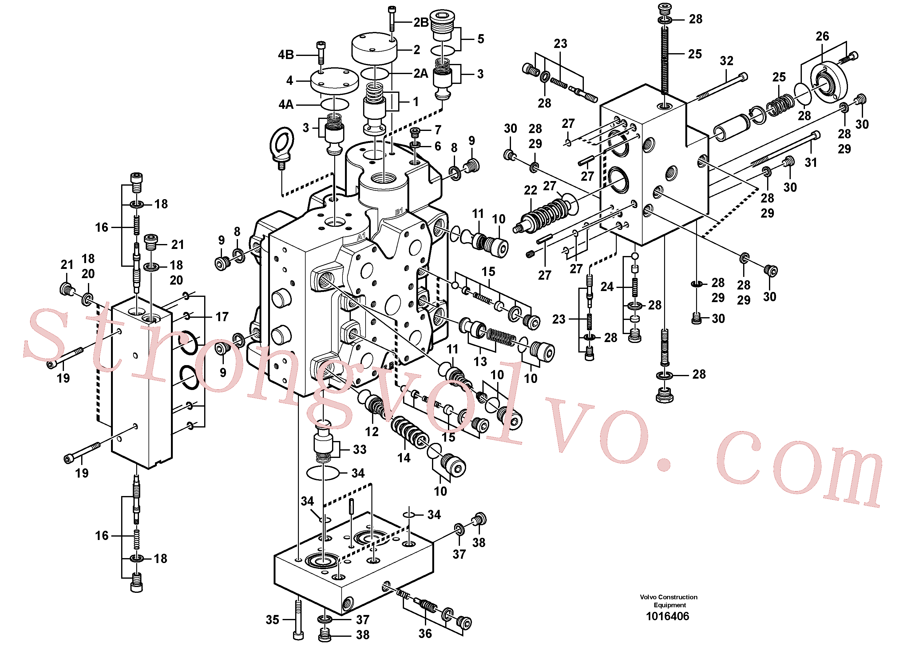 VOE20792132 Volvo Válvula de comando, Válvula de comando.(1016406 Montagem)