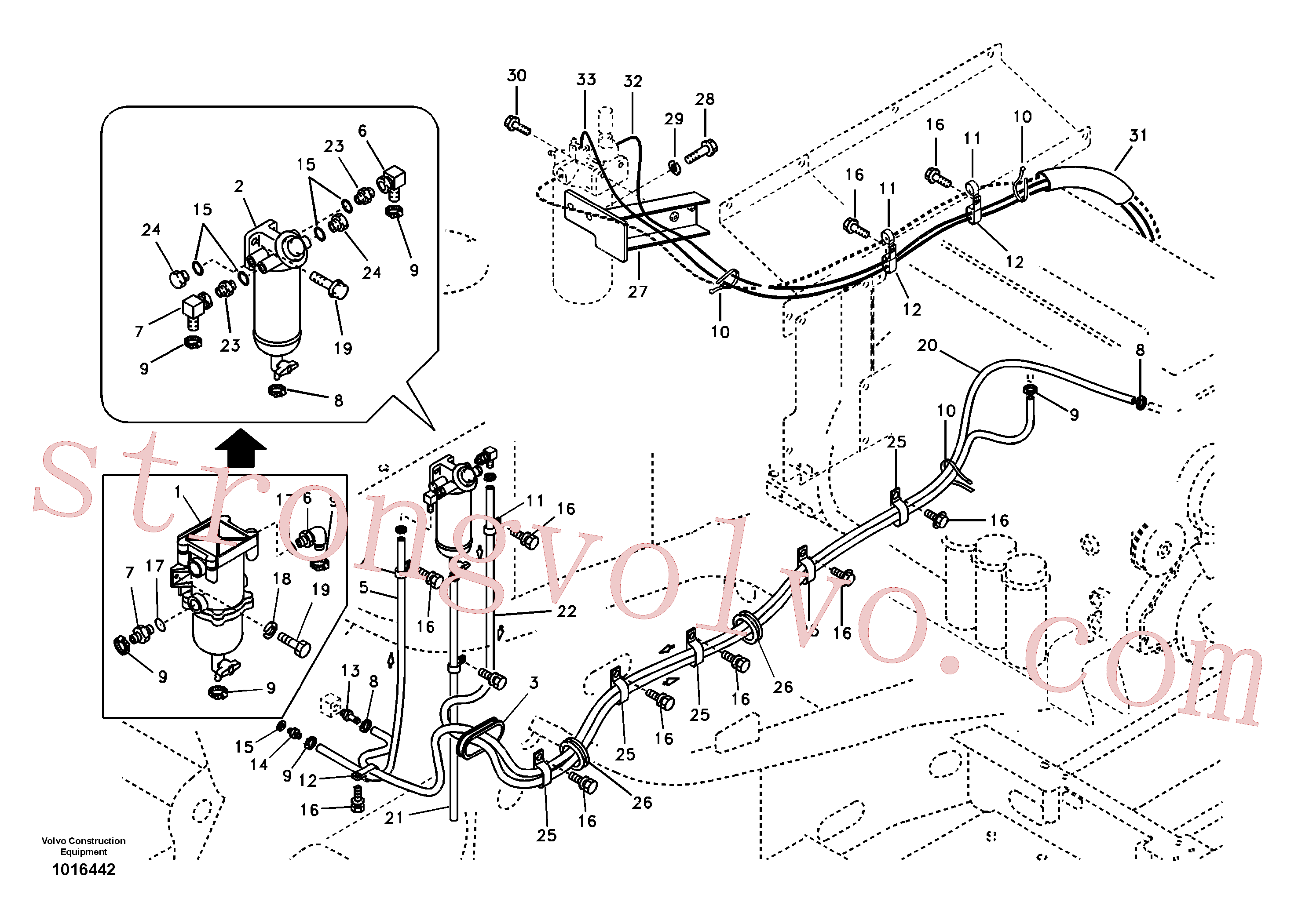 SA9316-11401 Volvo Tubo de combustível - depósito de combustível(1016442 Montagem)