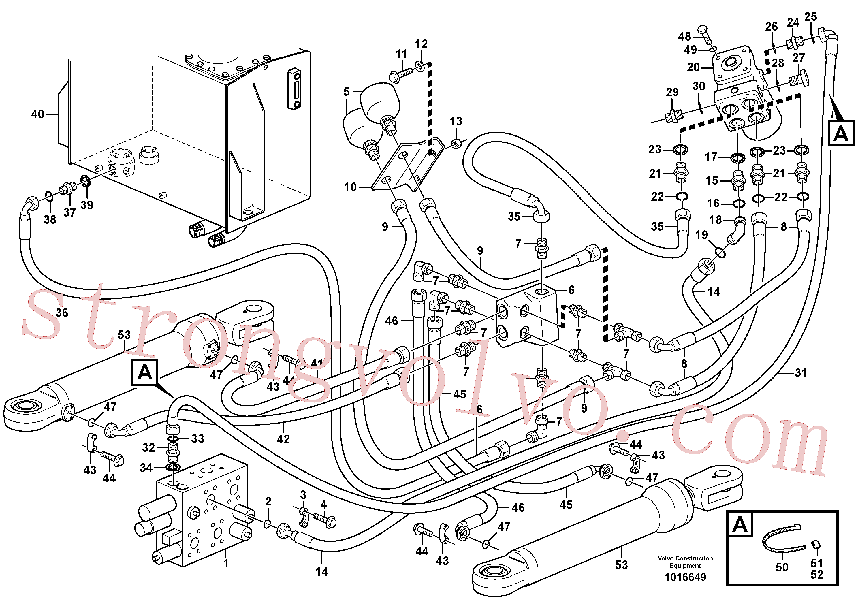 VOE14370253 Volvo Linhas do sistema da direcção, de pressão e de retorno(1016649 Montagem)