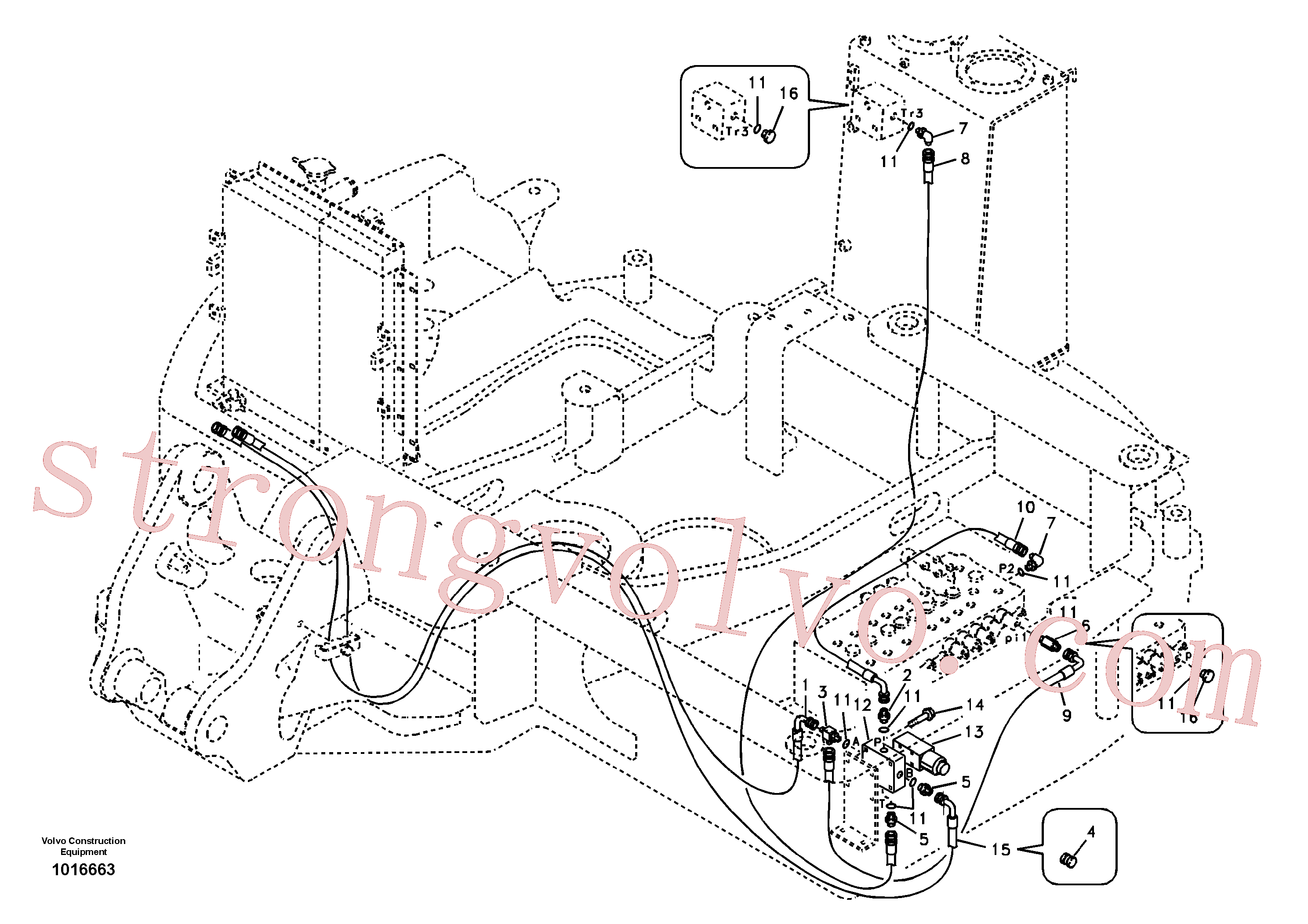 VOE14880466 Volvo Hidráulica de serviço, encaixe rápido na estrutura superior(1016663 Montagem)