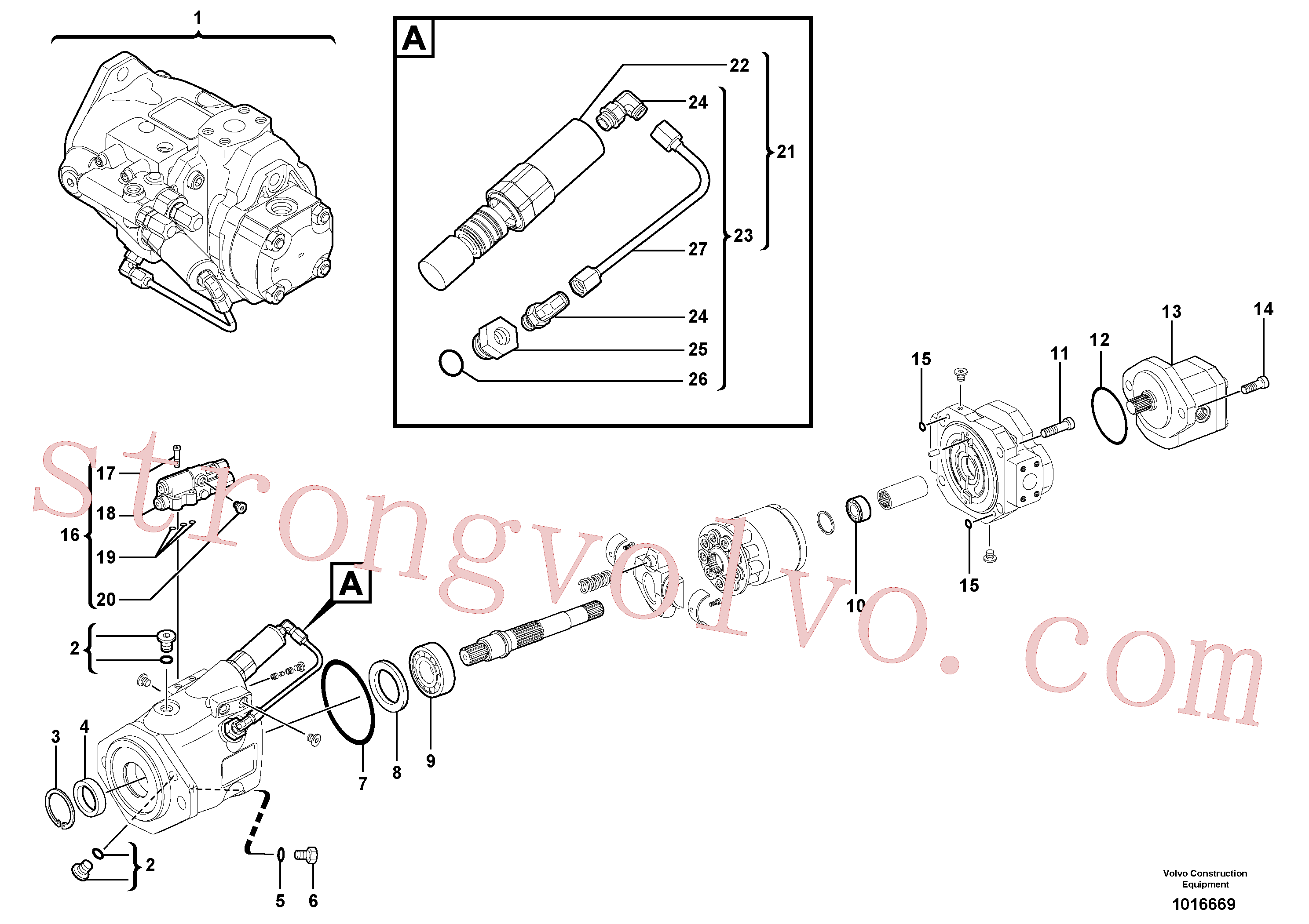 VOE11708755 Volvo Bomba hidráulica(1016669 Montagem)