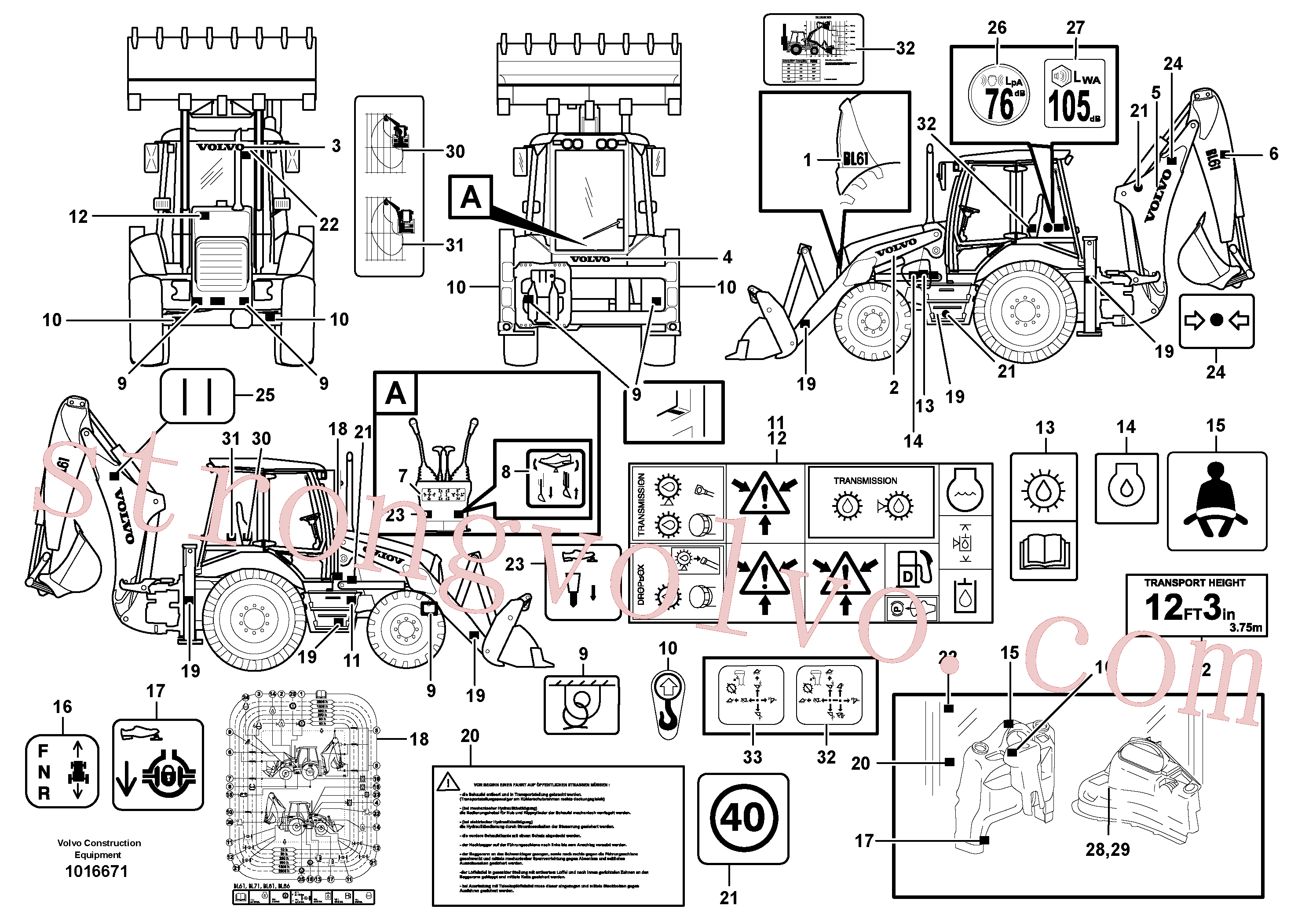 VOE11884333 Volvo Placas de sinalização e etiquetas adesivas(1016671 Montagem)