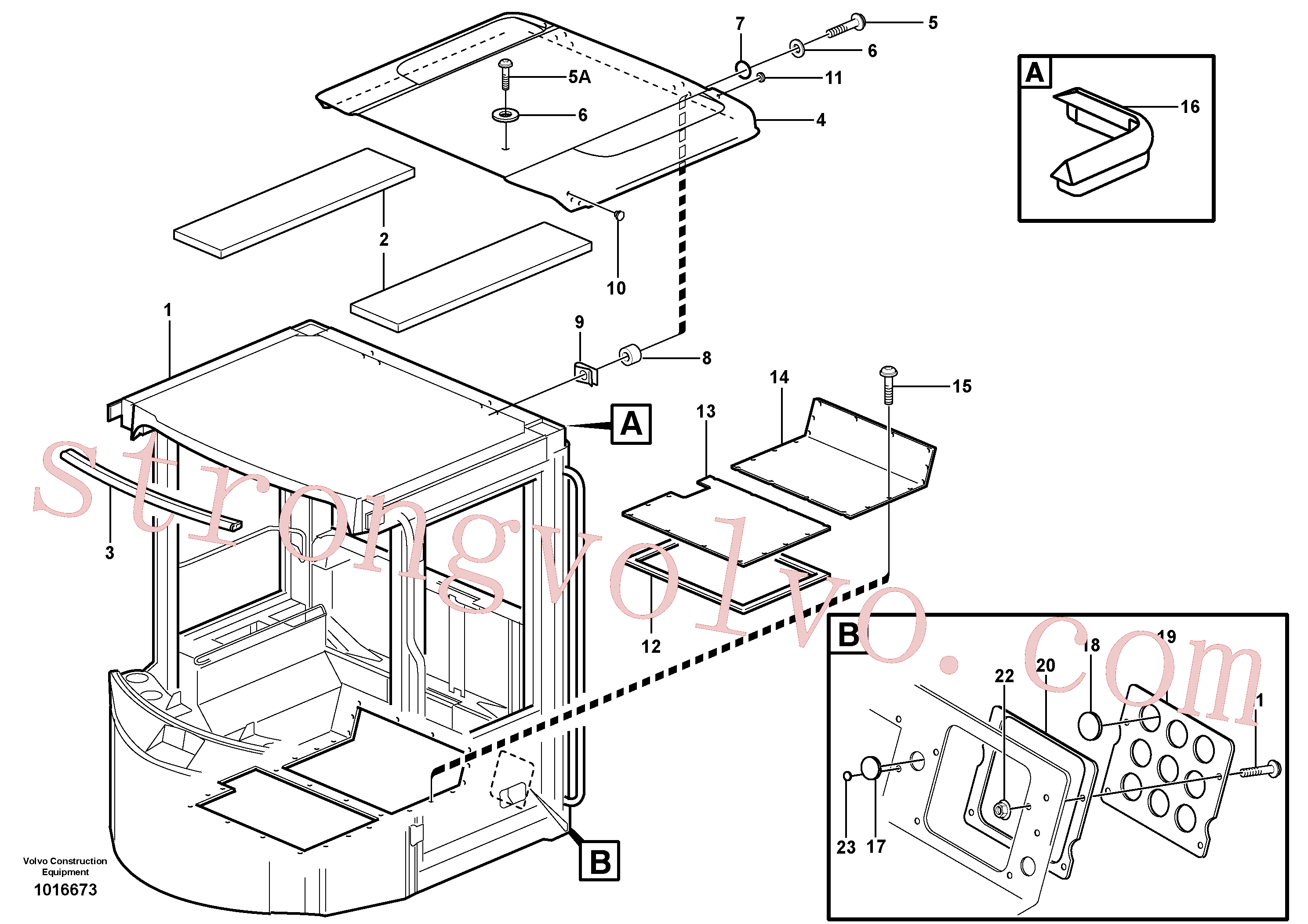 VOE13949867 Volvo Carroçaria: painel do tejadilho e do piso(1016673 Montagem)