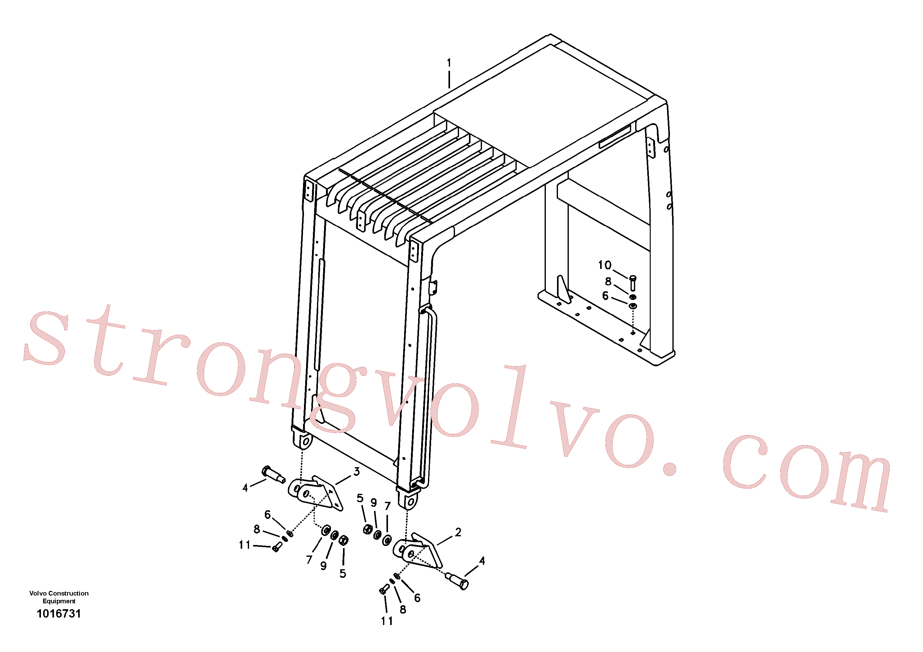 SA9213-30000 Volvo Resguardo contra objectos em queda (FOPS)(1016731 Montagem)