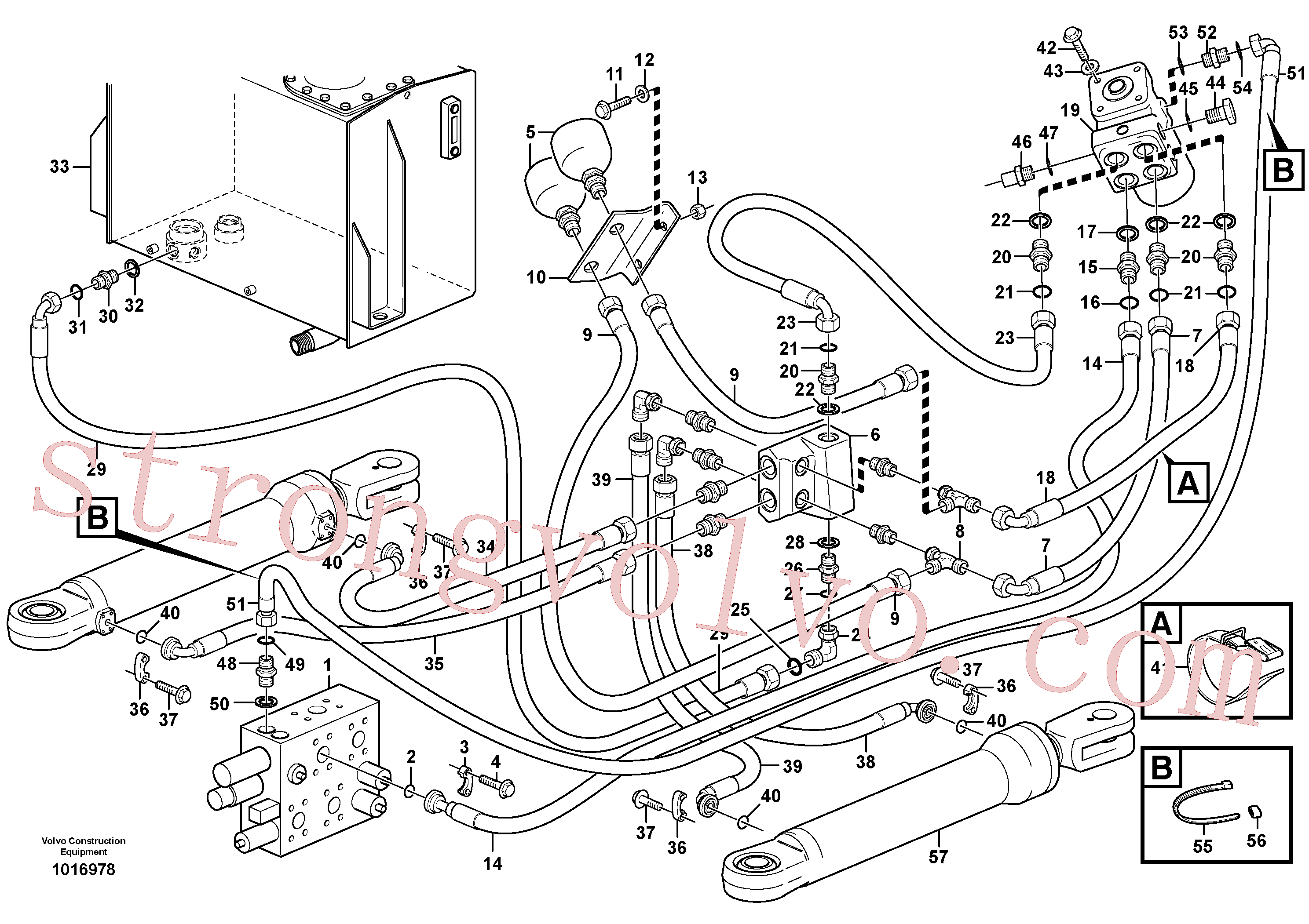 VOE11173214 Volvo Linhas do sistema da direcção, de pressão e de retorno(1016978 Montagem)
