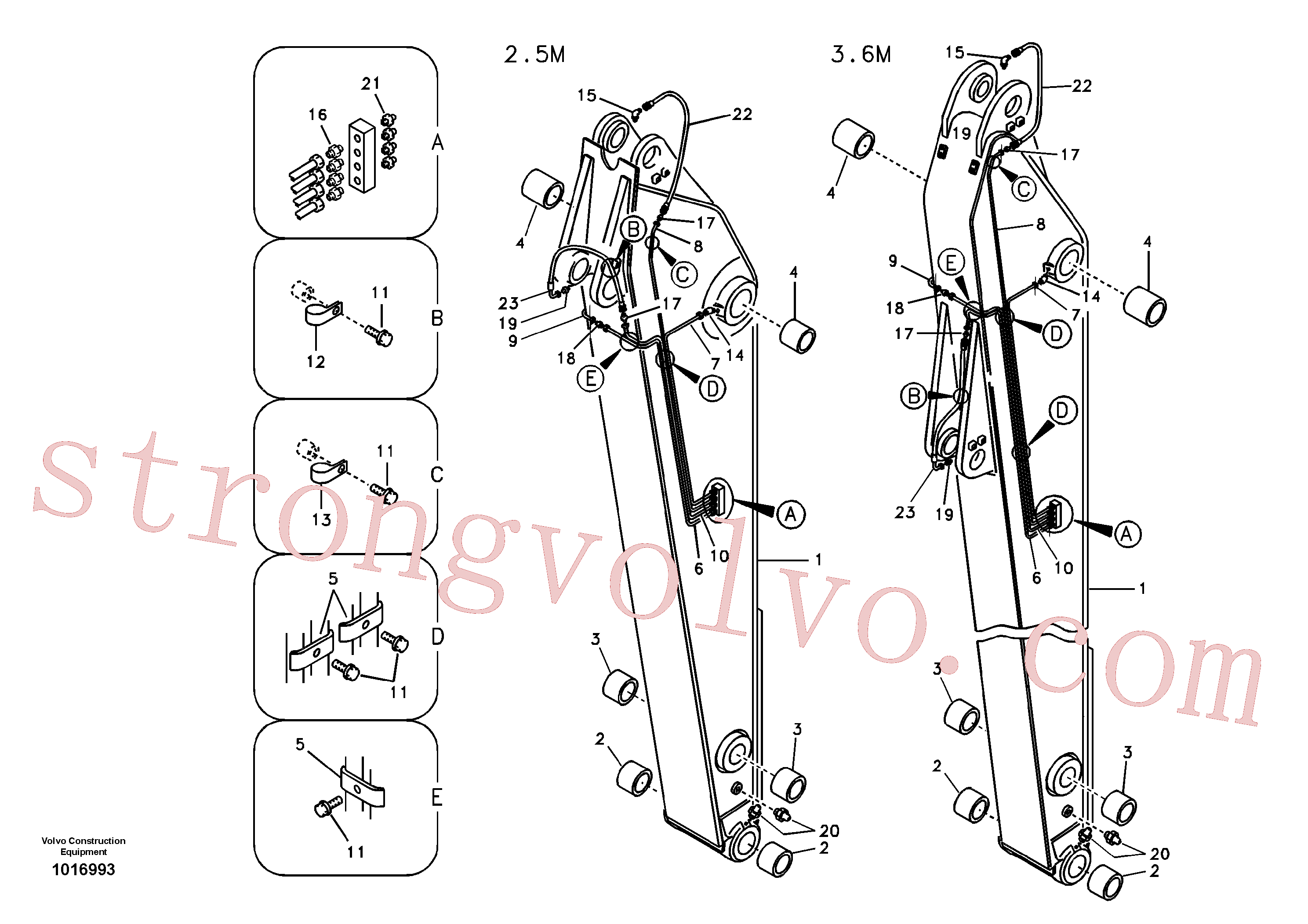 VOE14881292 Volvo Tubagem de massa e do braço de afundamento com sede da tubagem(1016993 Montagem)
