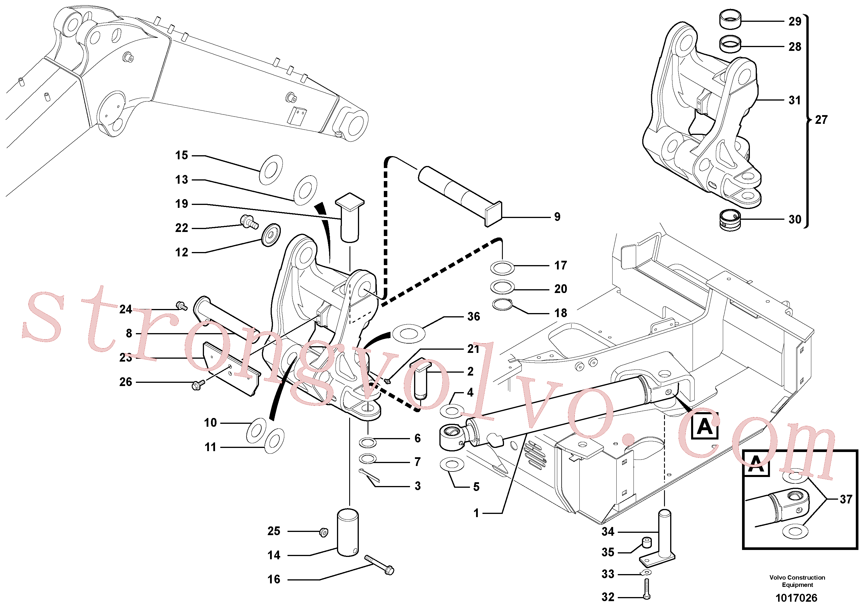VOE11802182 Volvo Cavilha de articulação(1017026 Montagem)