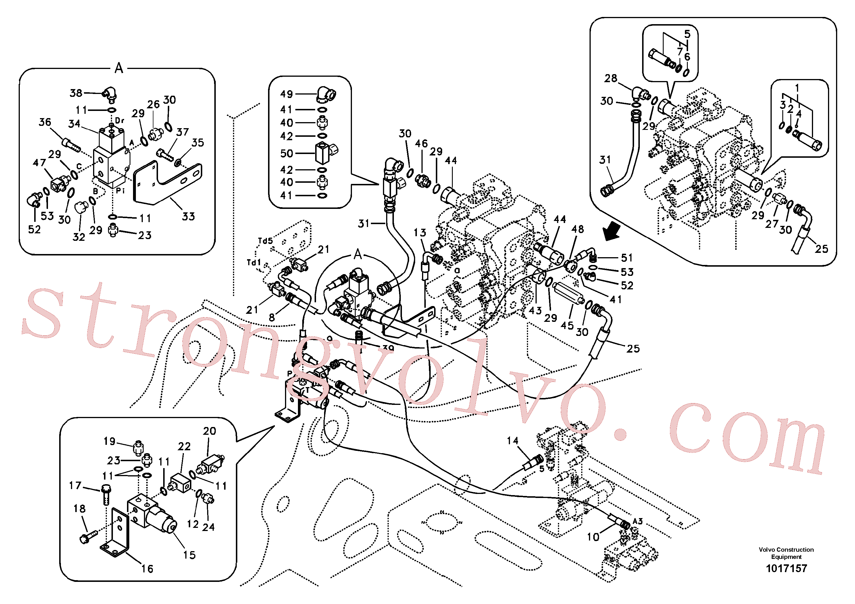 SA7270-11210 Volvo Hidráulica de serviço, martelo e cortador para fluxo da bomba auxiliar(1017157 Montagem)