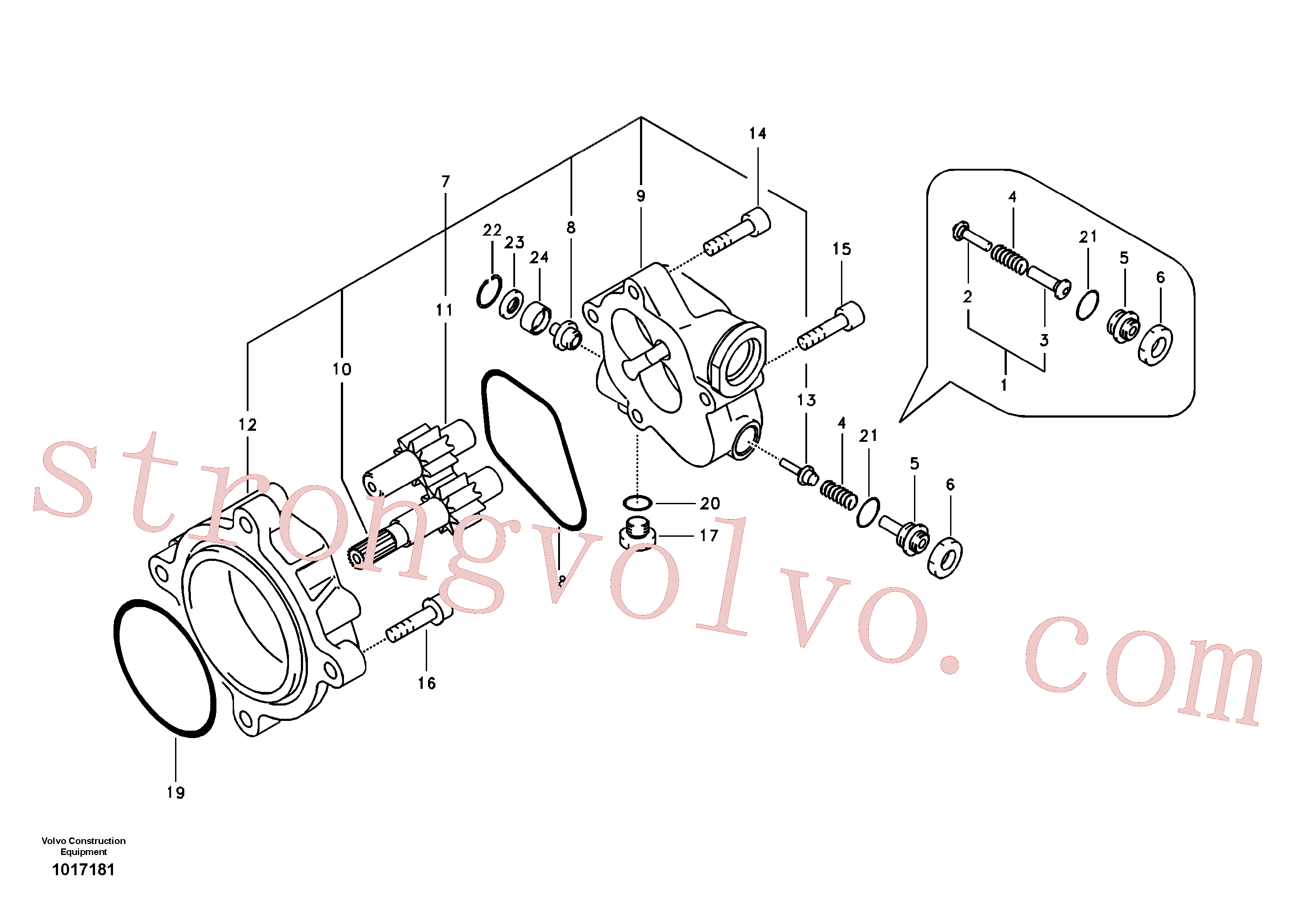SA8230-08800 Volvo Bomba da engrenagem hidráulica(1017181 Montagem)