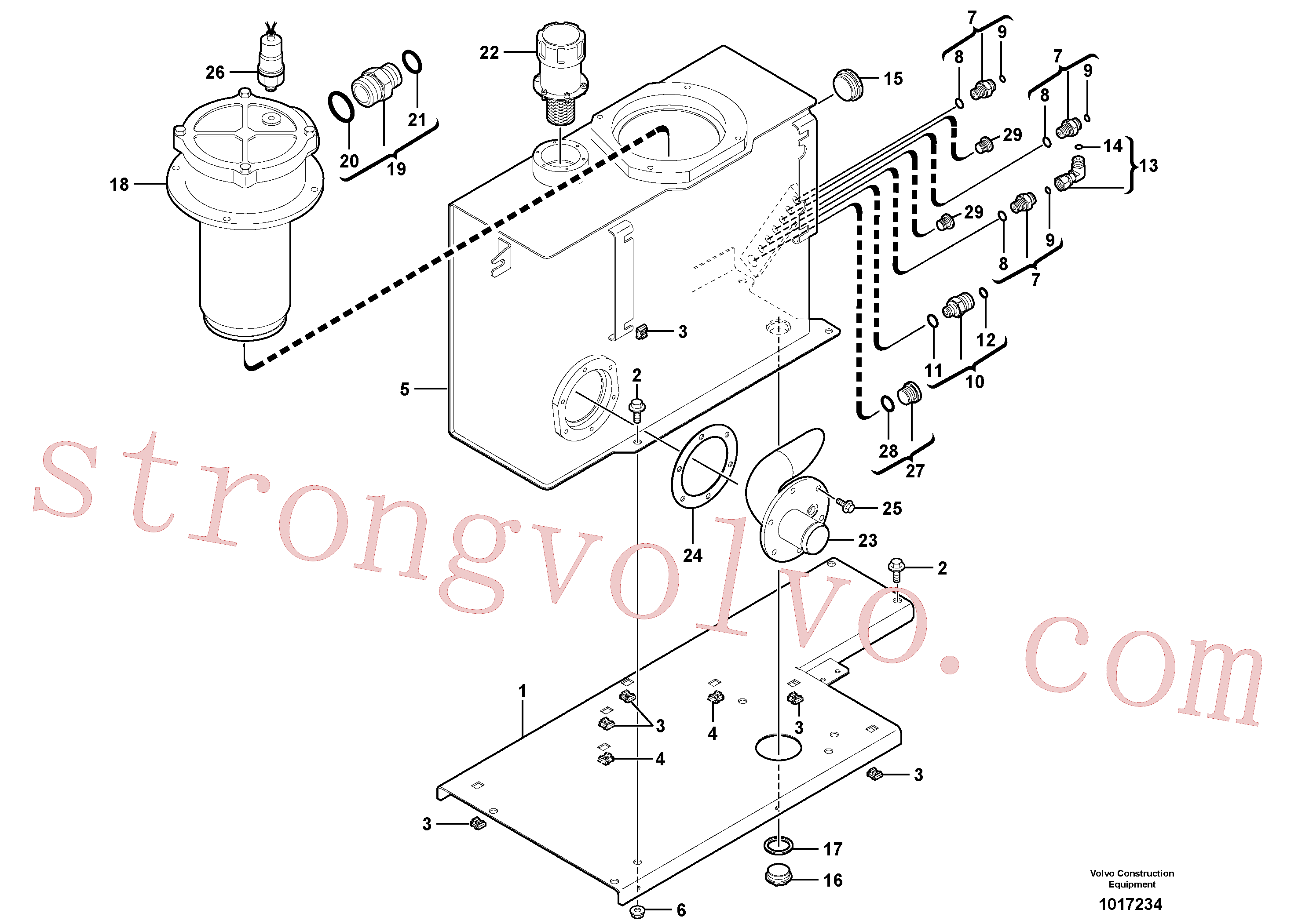 PJ4755024 Volvo Depósito de óleo hidráulico(1017234 Montagem)