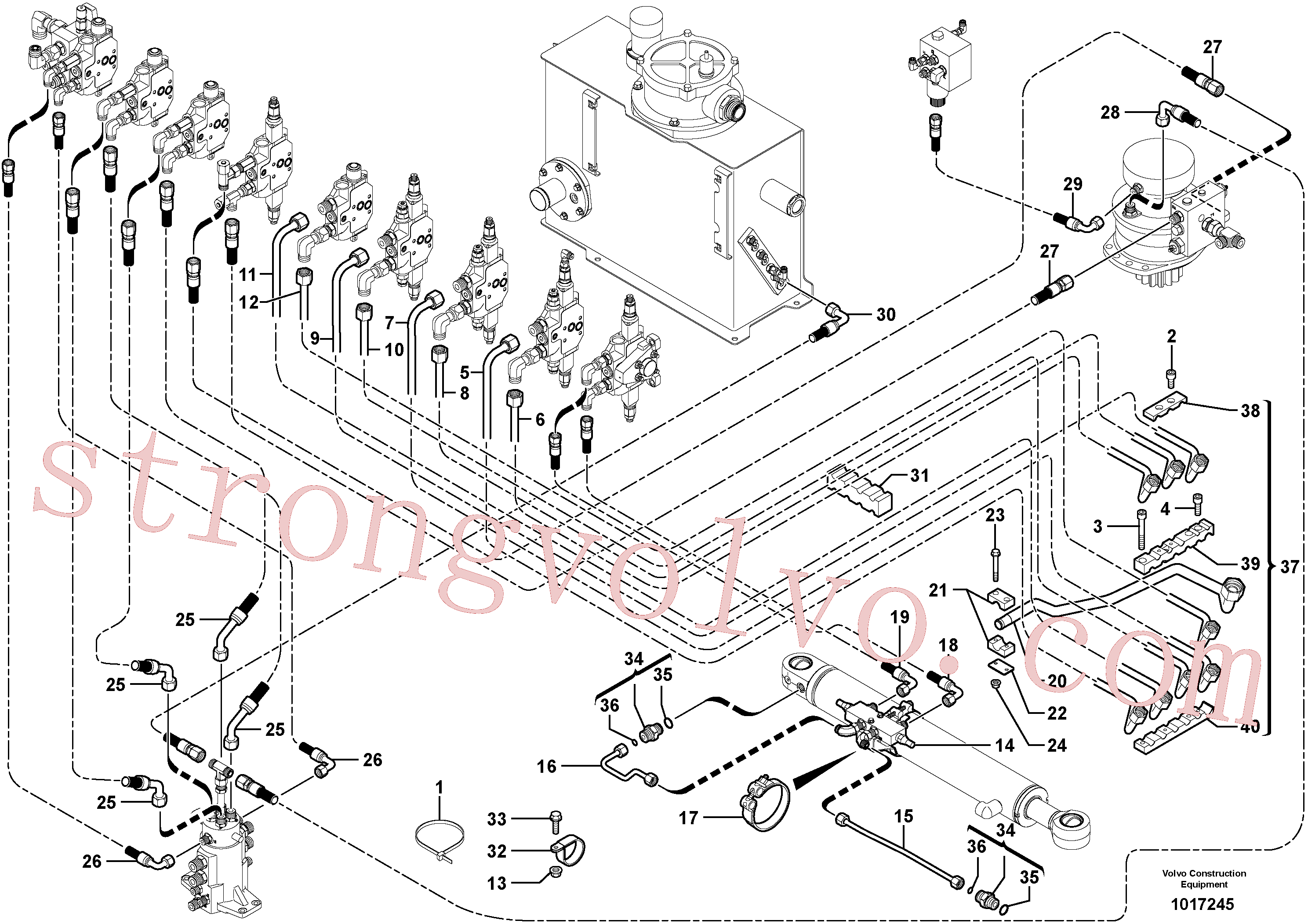PJ5910799 Tubo Volvo escavadeira