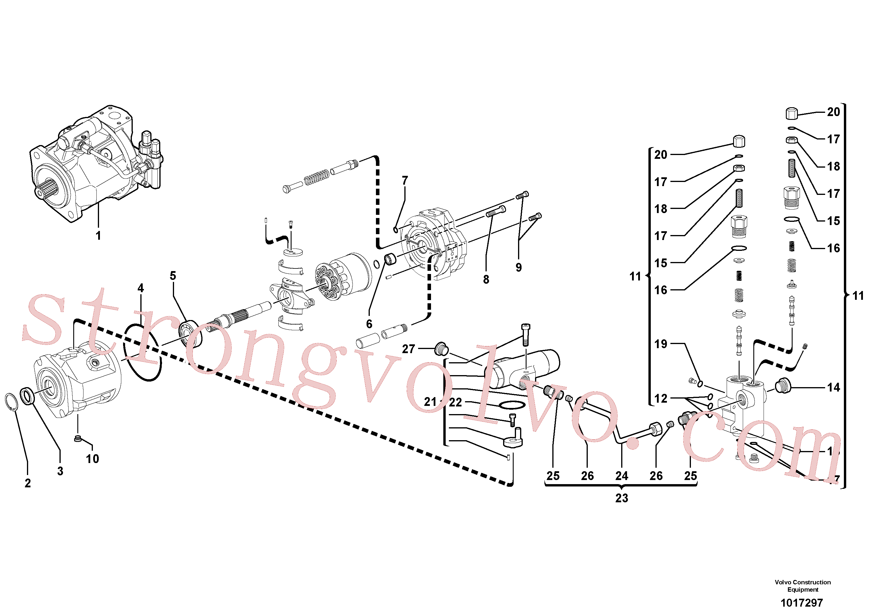 VOE11713274 Volvo Bomba hidráulica(1017297 Montagem)