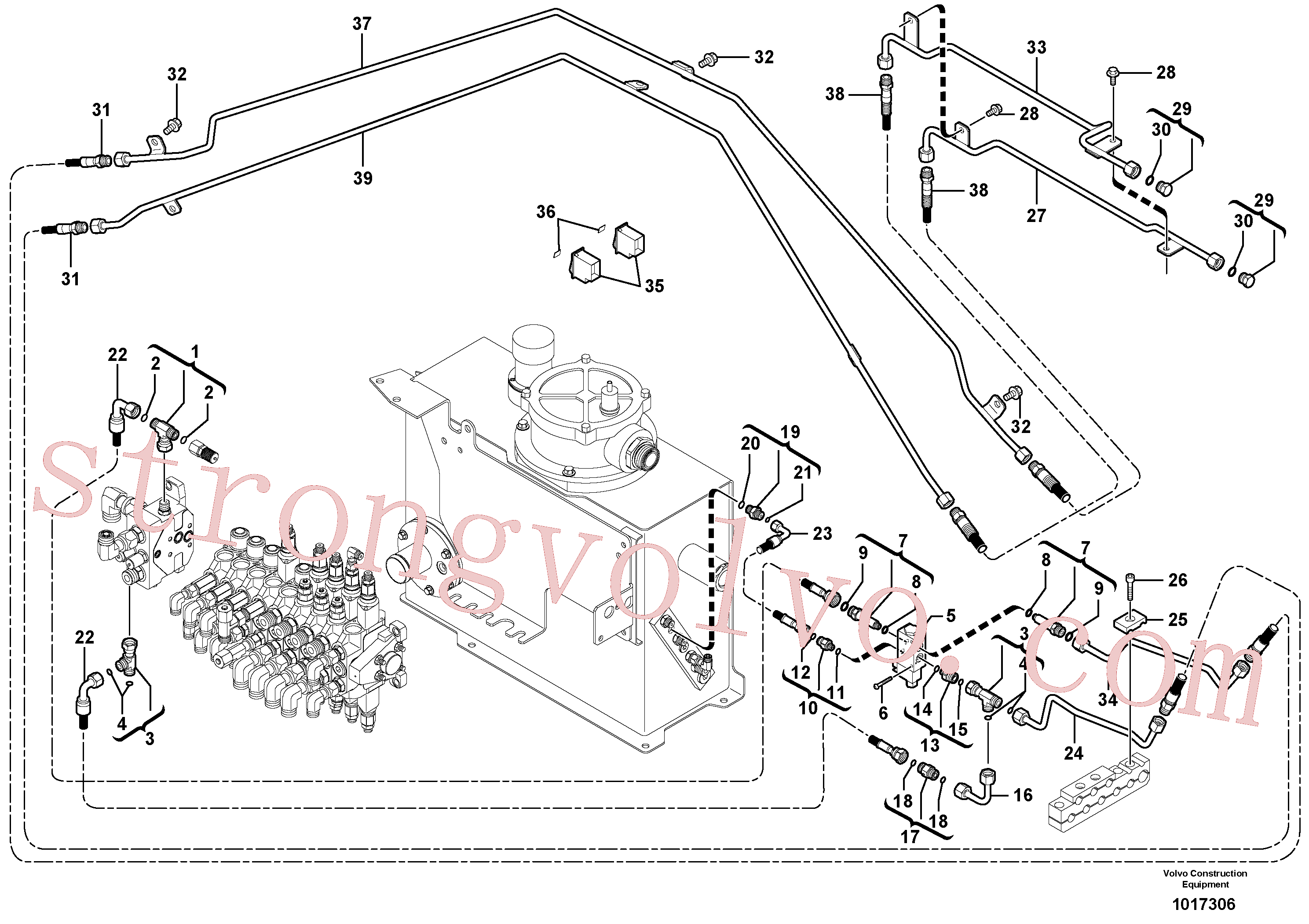 VOE11805462 Volvo Circuito hidráulico (engate rápido/dupla acção)(1017306 Montagem)