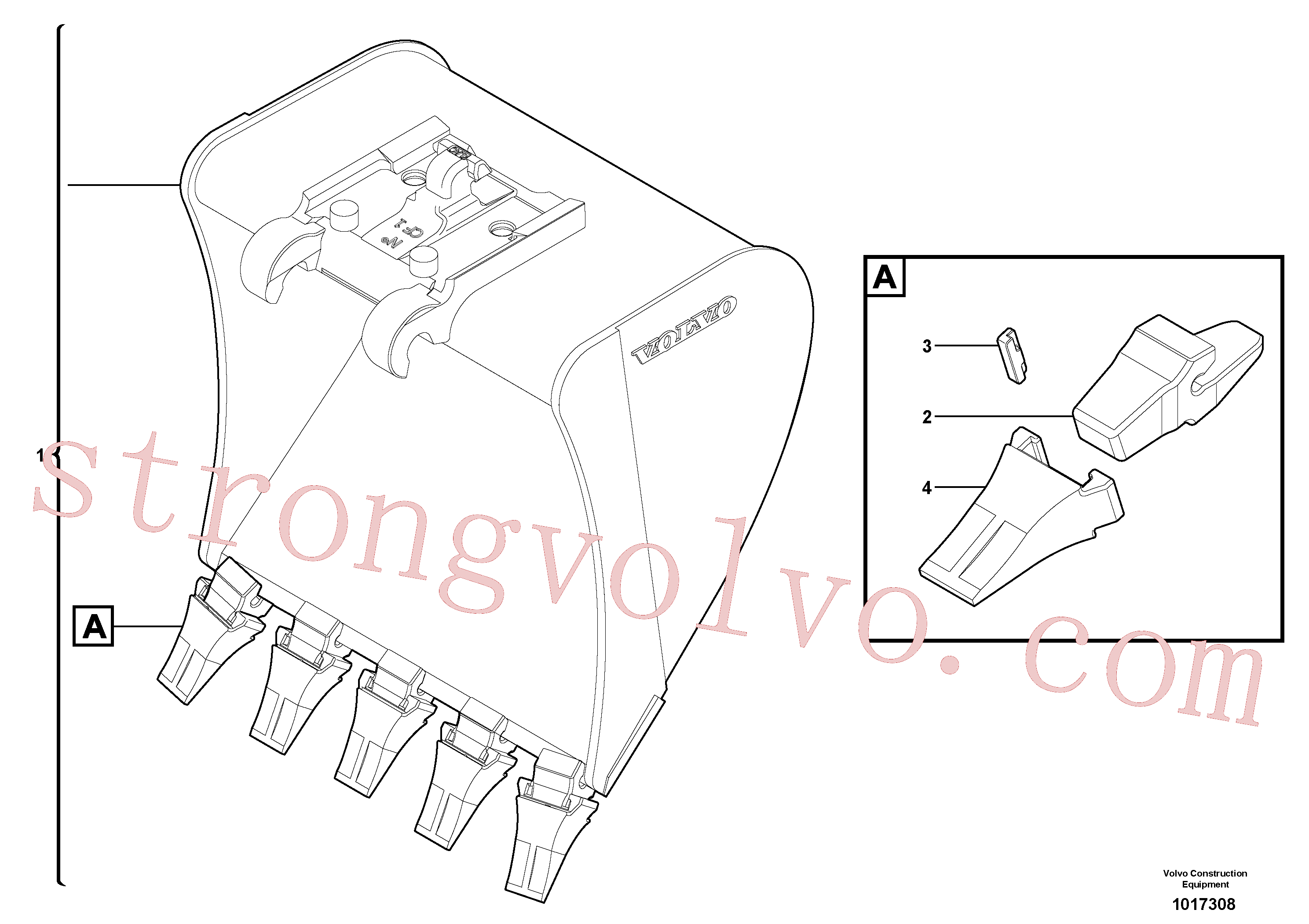 VOE11988297 Volvo Baldes para Quickfit (engate rápido)(1017308 Montagem)