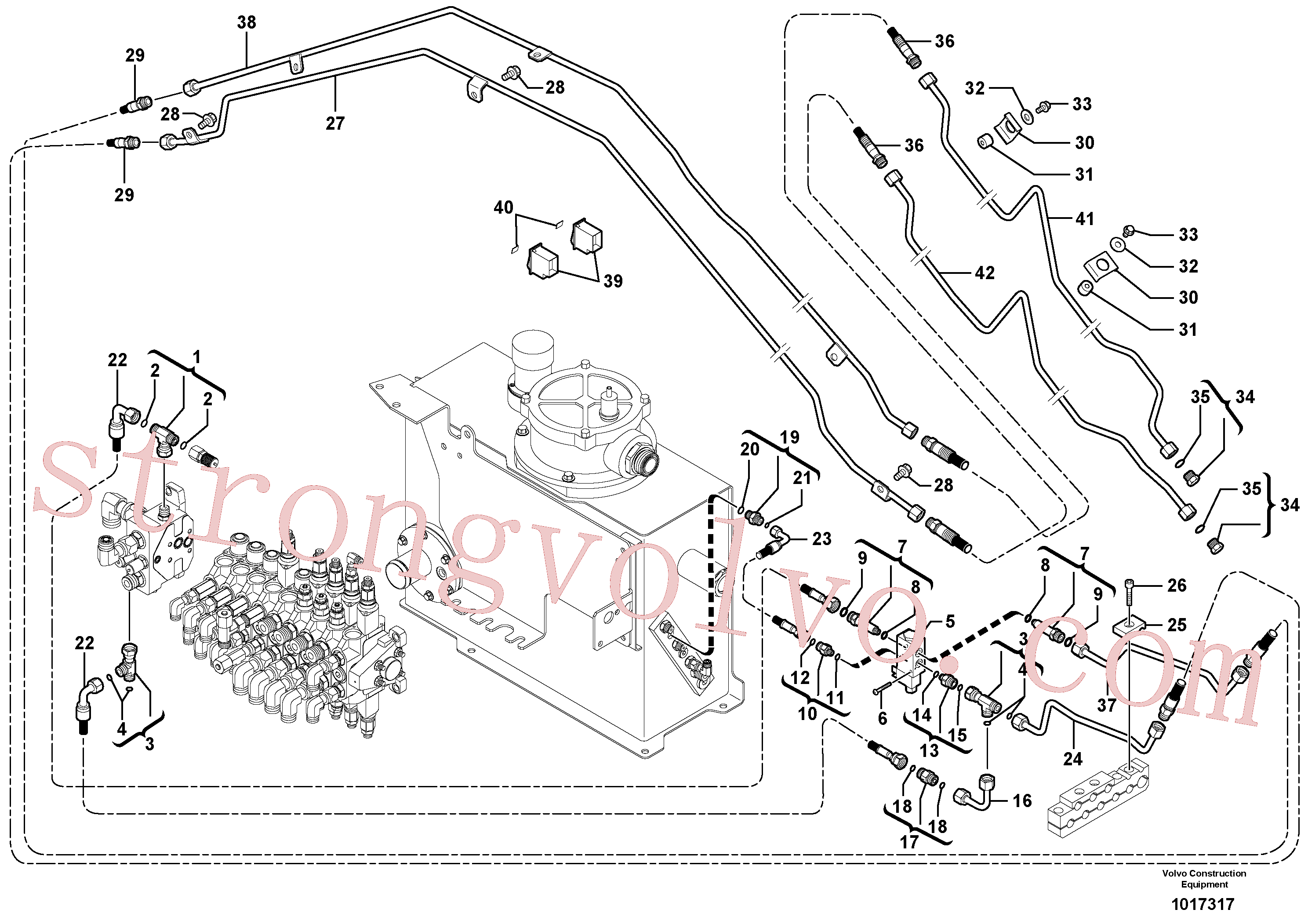 VOE11802958 Volvo Circuito hidráulico (engate rápido/dupla acção)(1017317 Montagem)