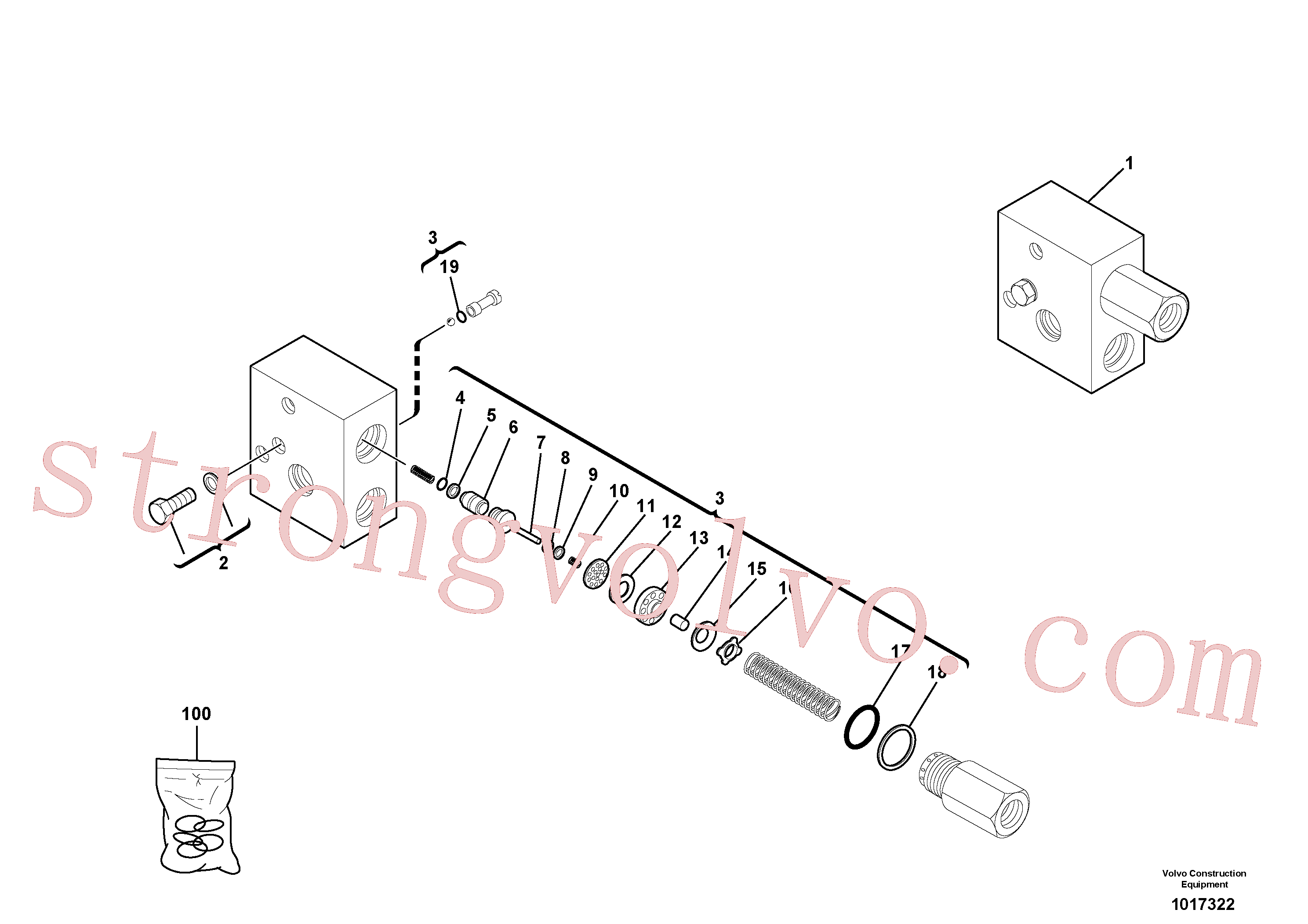 China Made VOE11806082 Válvula Volvo Acessórios para escavadeira