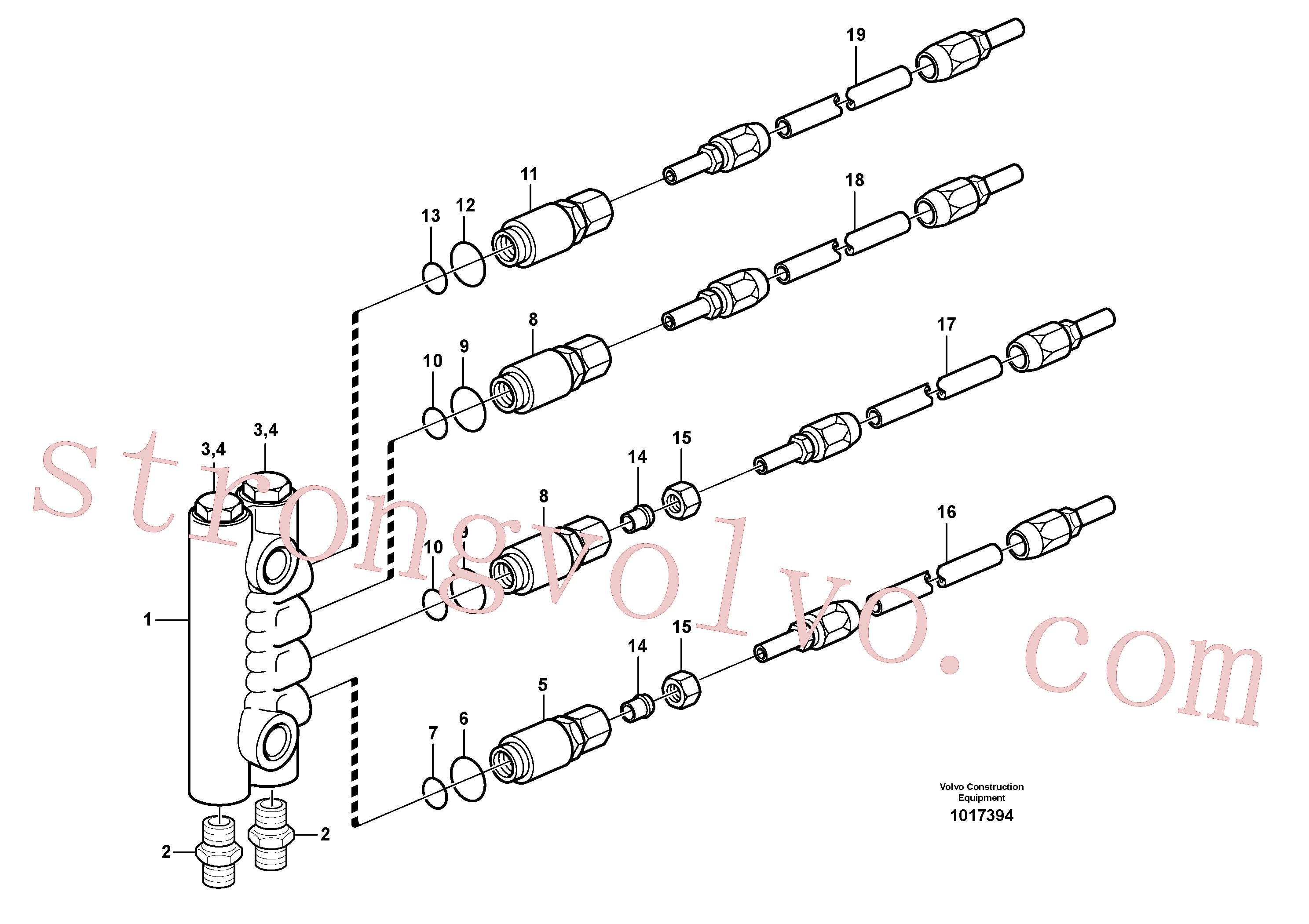 VOE11713087 Volvo Bloco de distribuição, B3(1017394 Montagem)