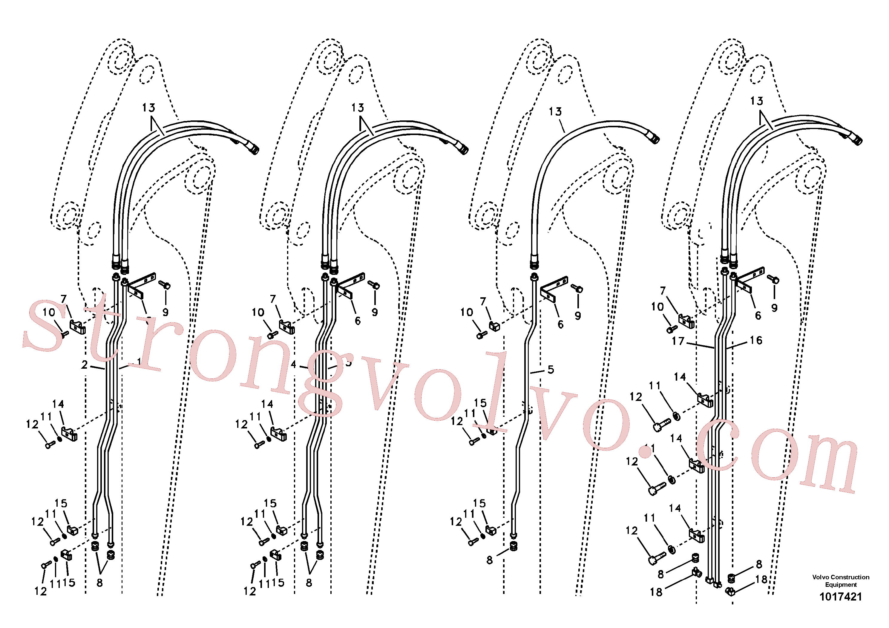 SA9372-51026 Volvo Hidráulica de serviço, encaixe rápido no braço de afundamento(1017421 Montagem)