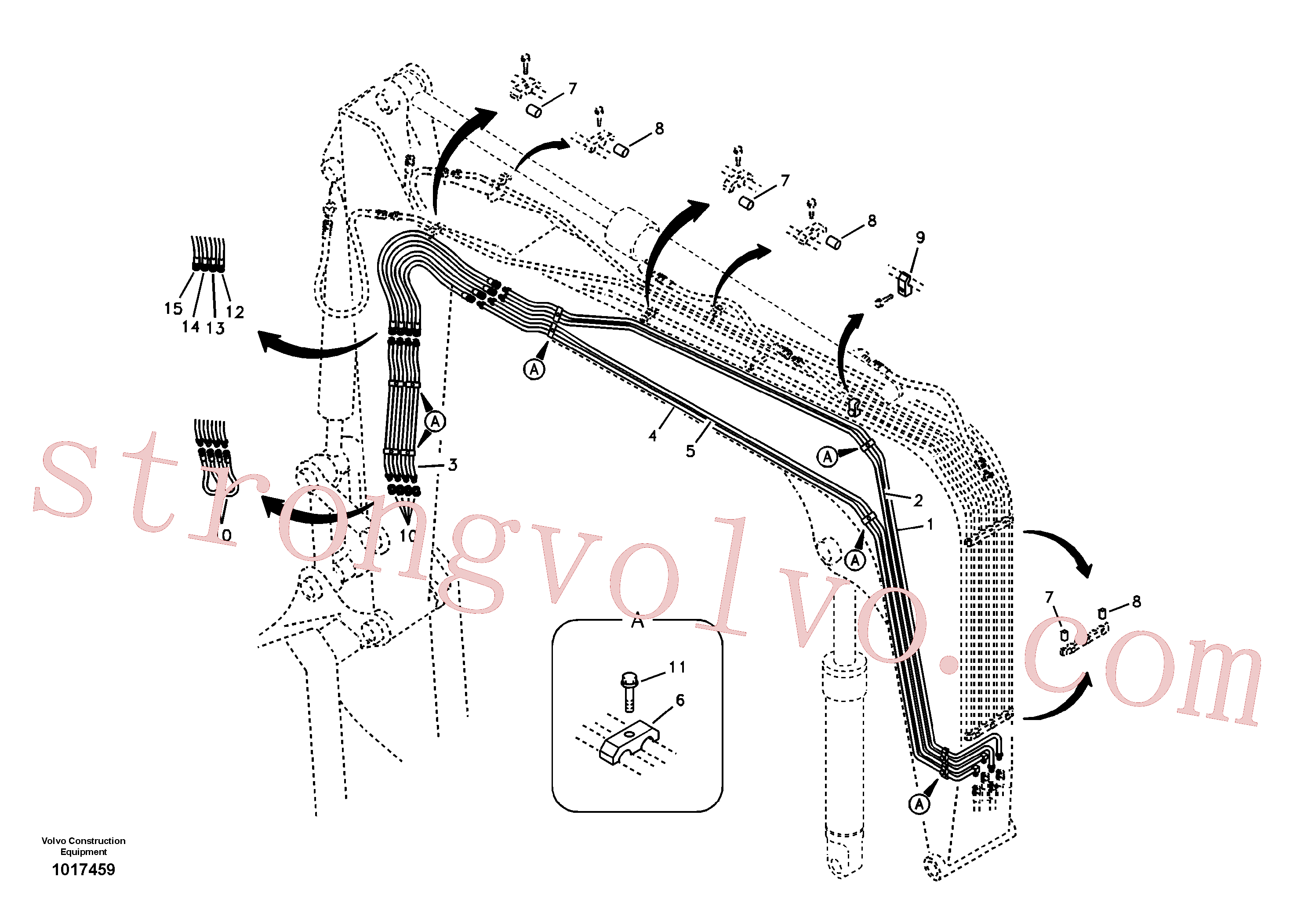 VOE14880304 Volvo Hidráulica de serviço, sistema de mandíbulas no equipamento de serviço(1017459 Montagem)