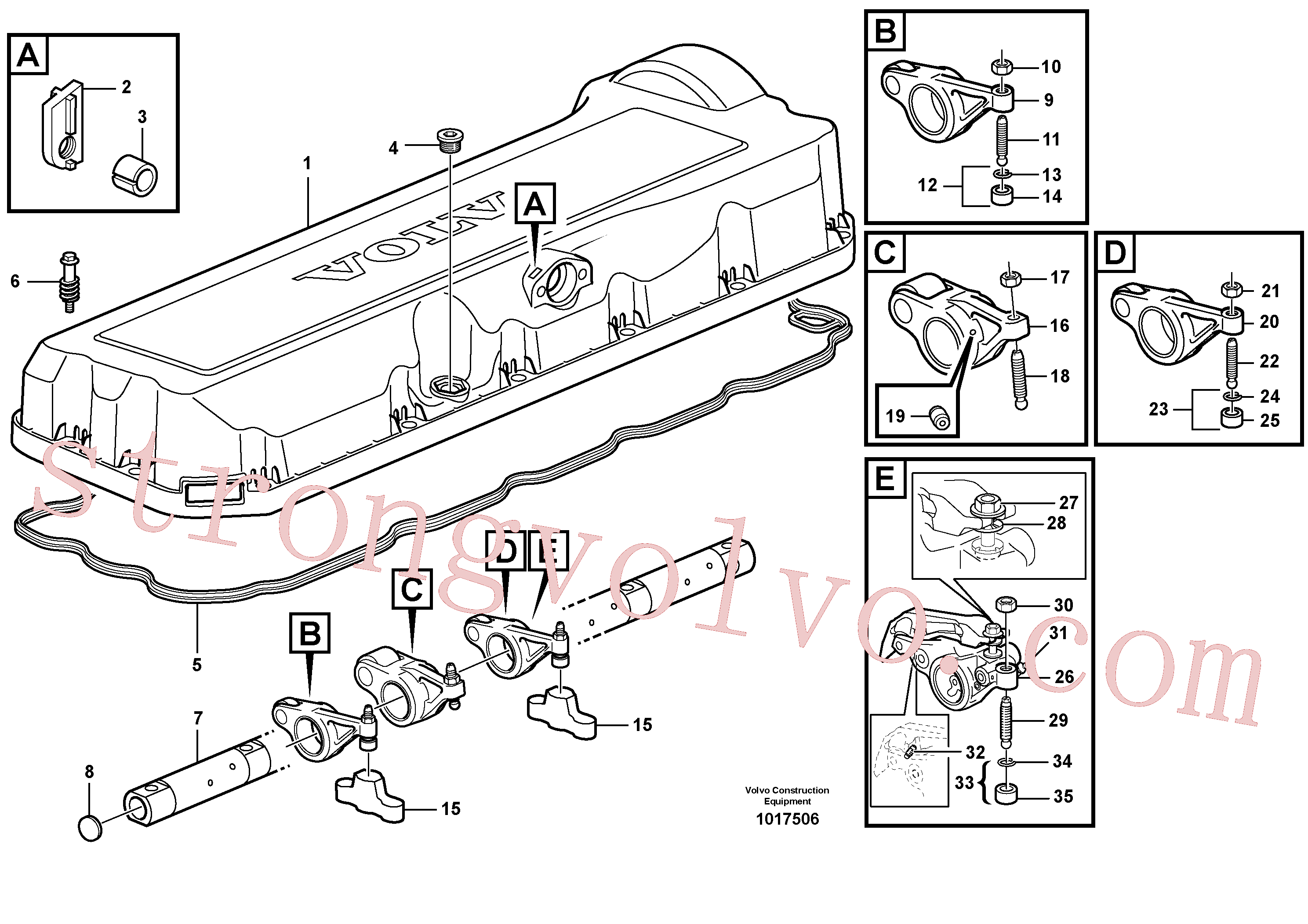 VOE968609 Volvo Mecanismo de válvula(1017506 Montagem)