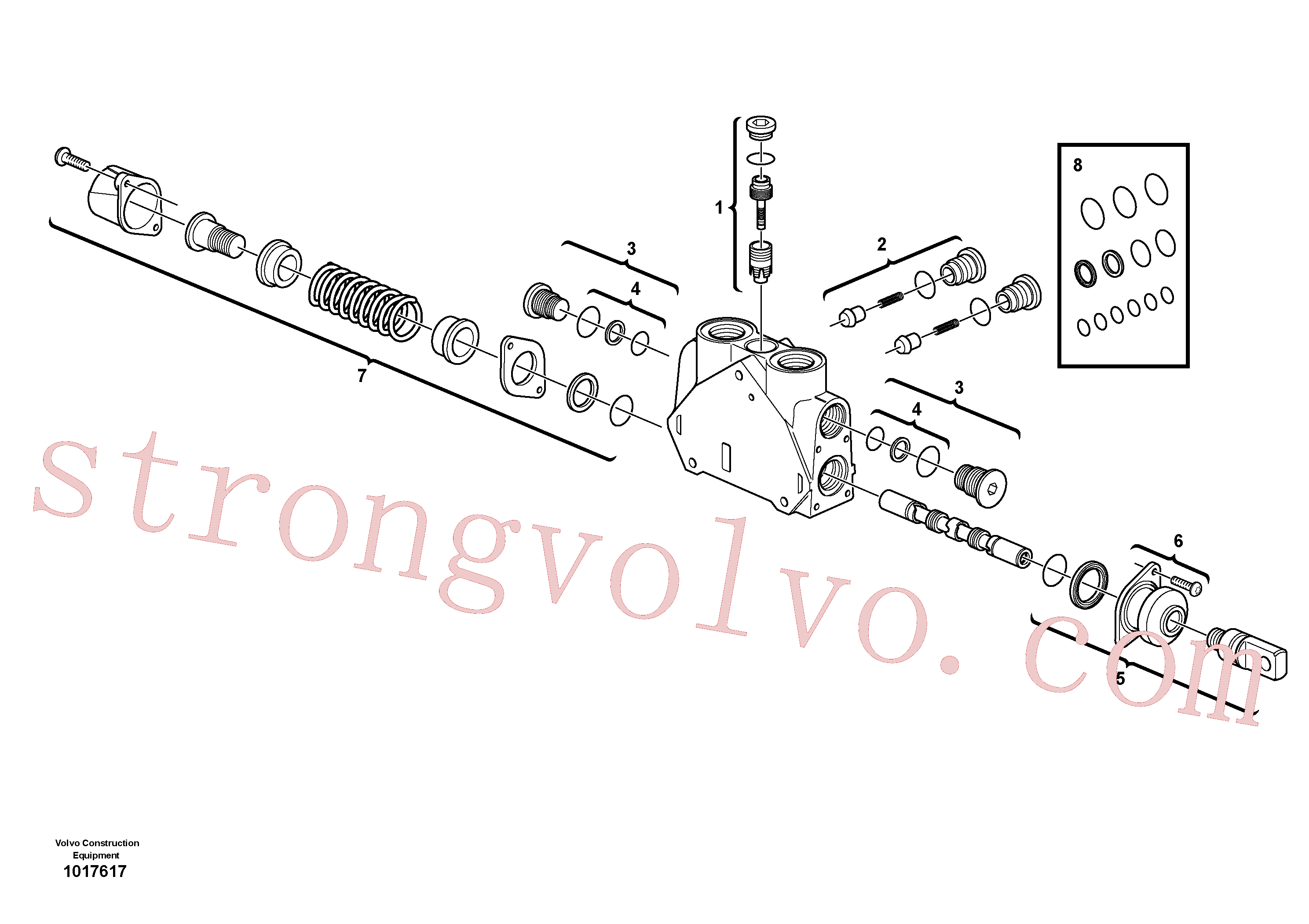 VOE11715276 Volvo Secção da válvula(1017617 Montagem)