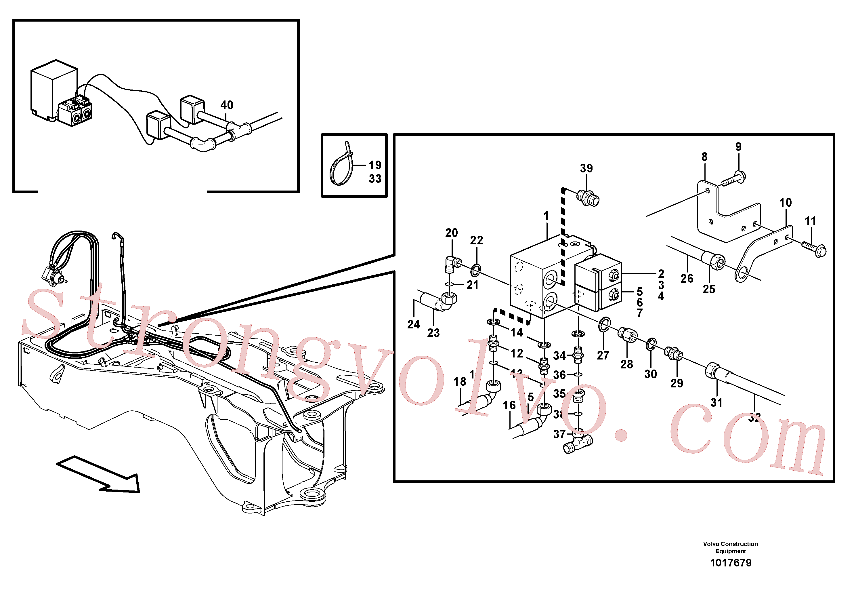 VOE11709807 Volvo Mangueiras para o accionamento do ventilador(1017679 Montagem)