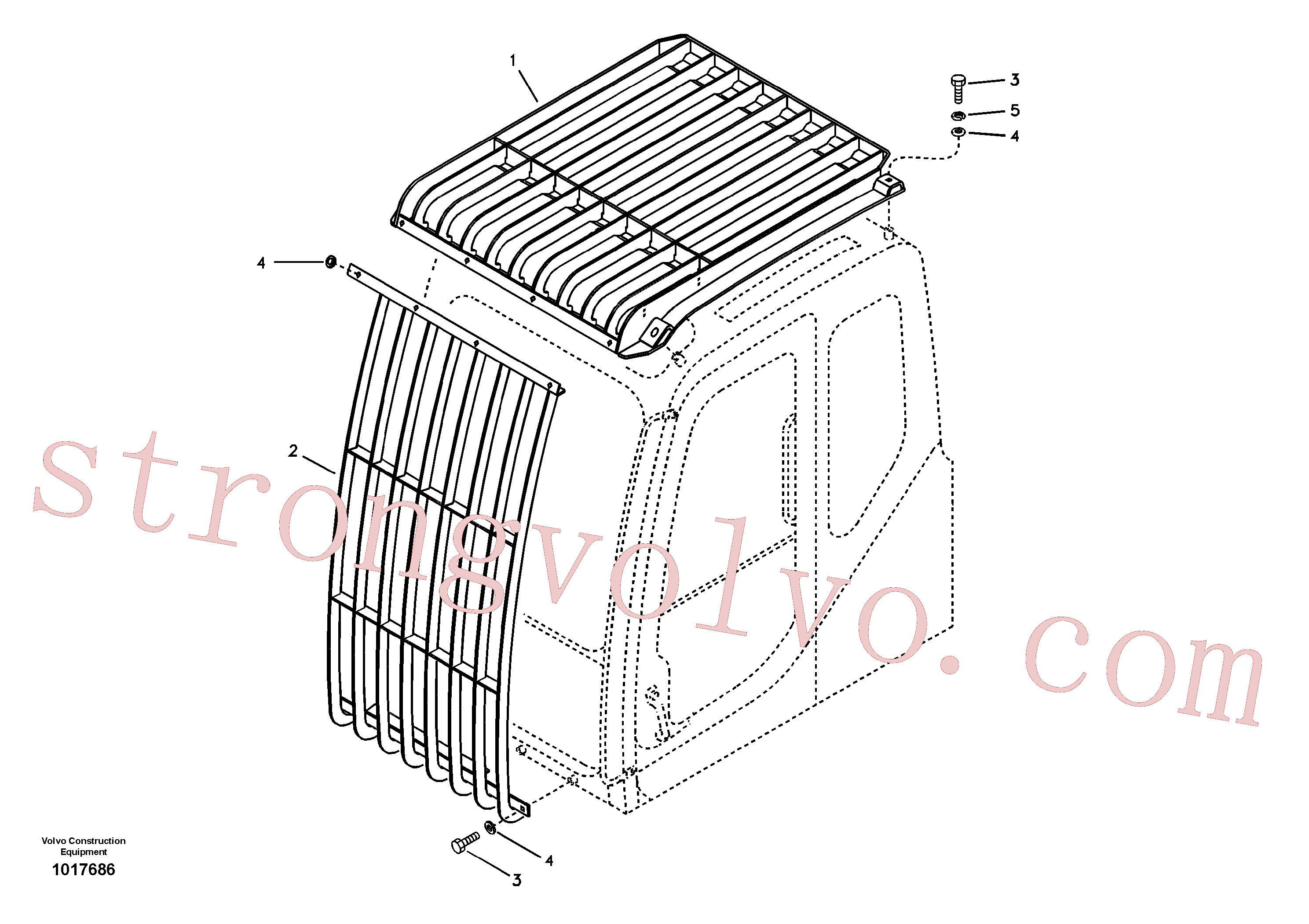 VOE14522862 Volvo Resguardo contra objectos em queda (FOPS)(1017686 Montagem)