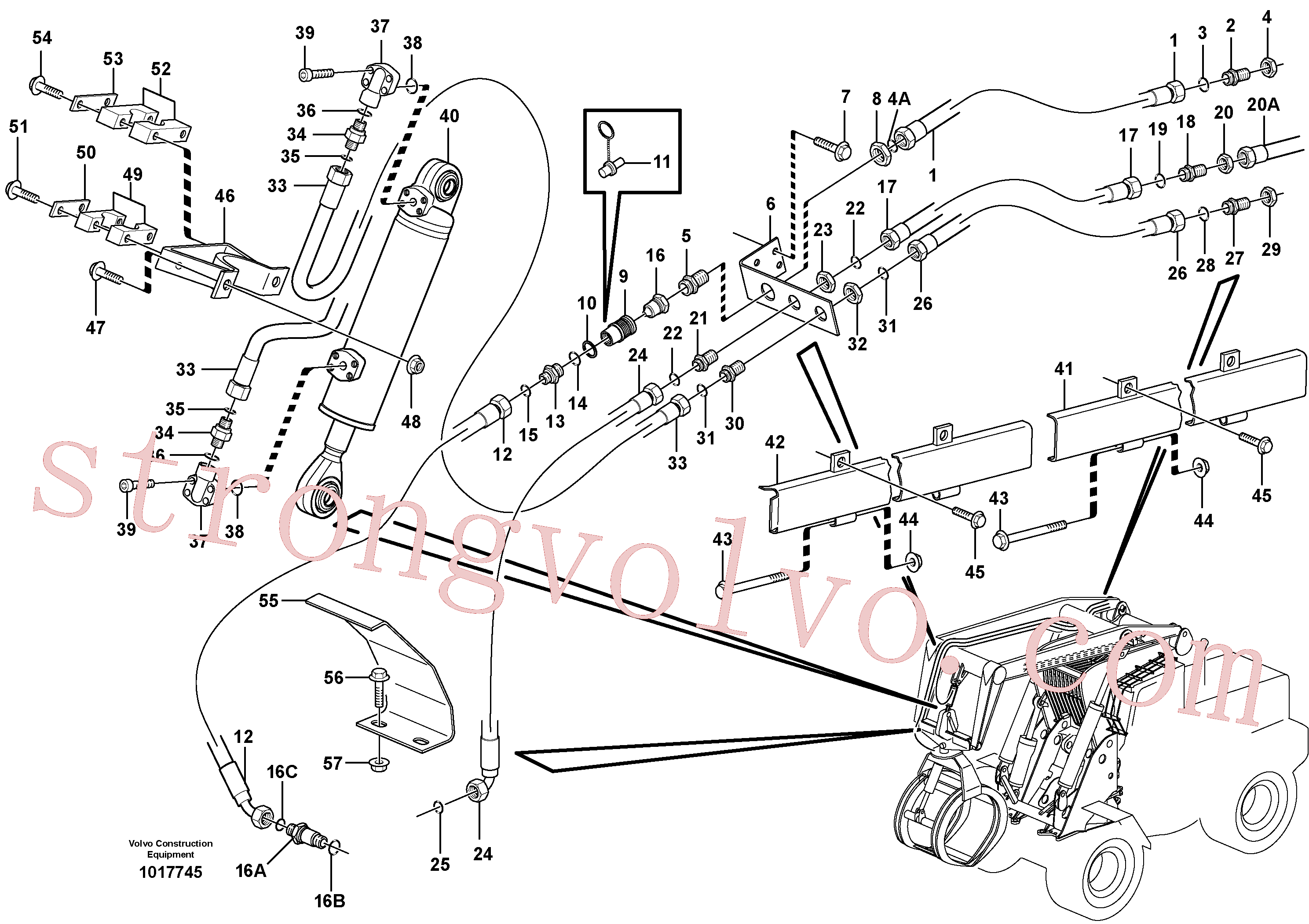VOE4785462 Volvo Hidráulica de serviço, braço de elevação(1017745 Montagem)