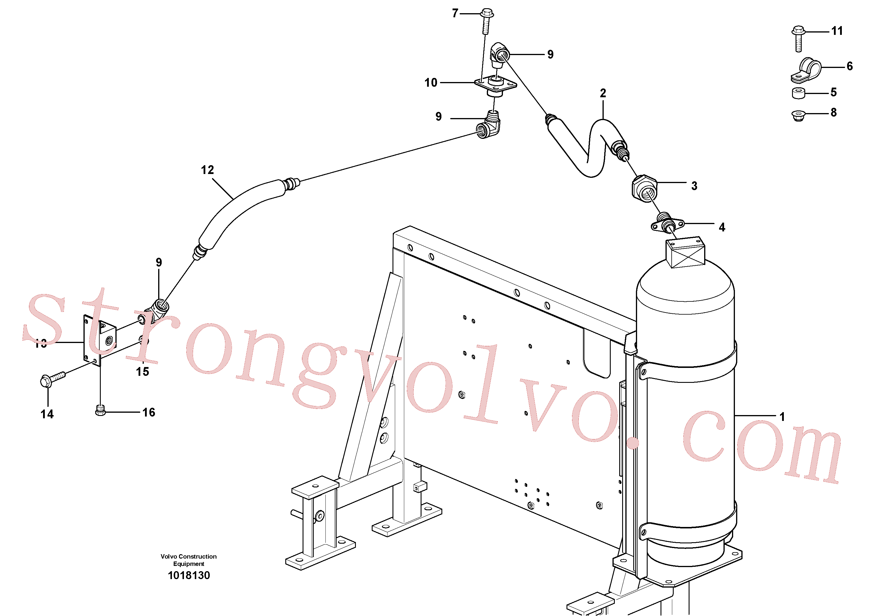VOE11301784 Volvo Sistema de extinção(1018130 Montagem)
