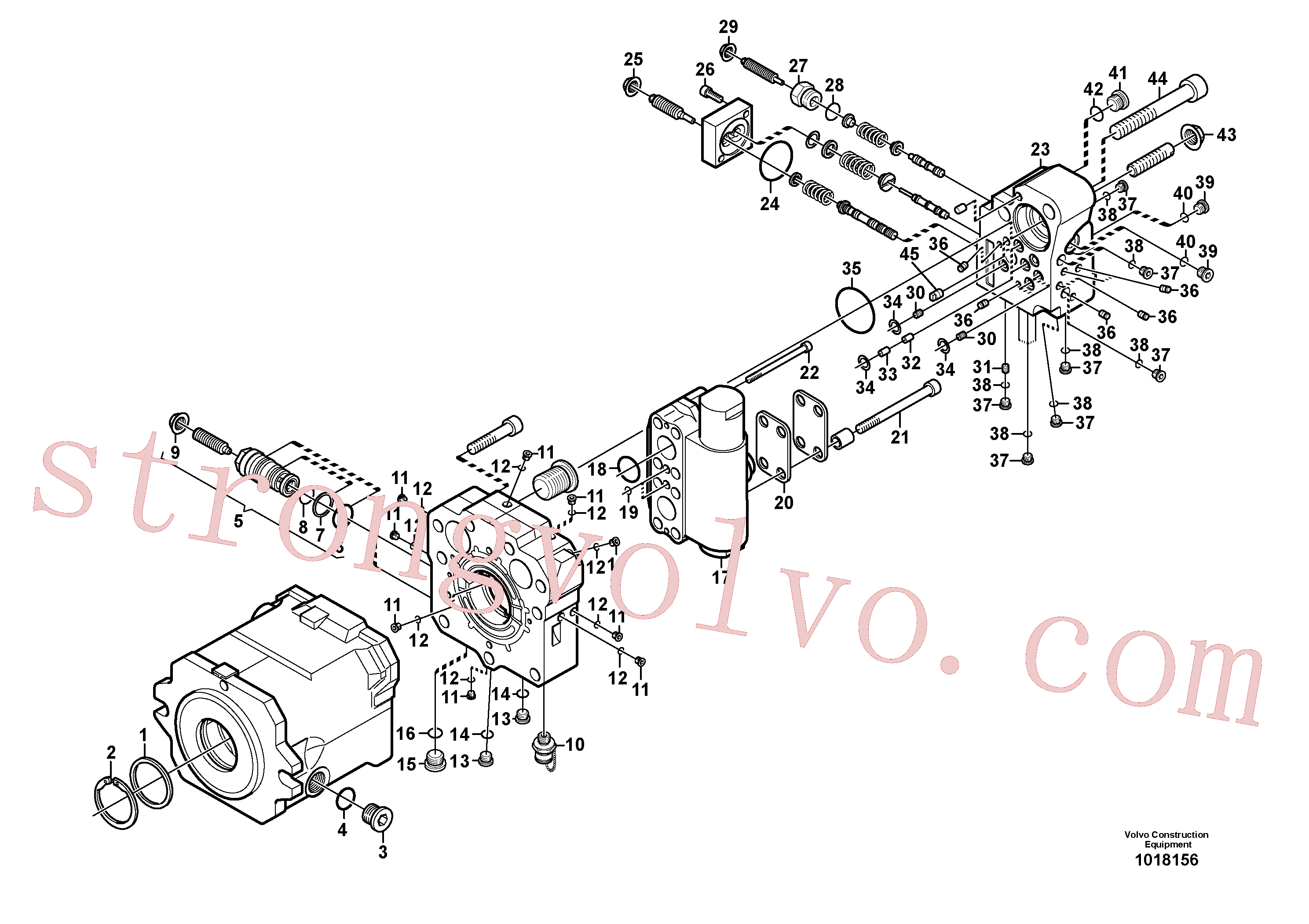 VOE959216 Volvo Motor de deslocação(1018156 Montagem)