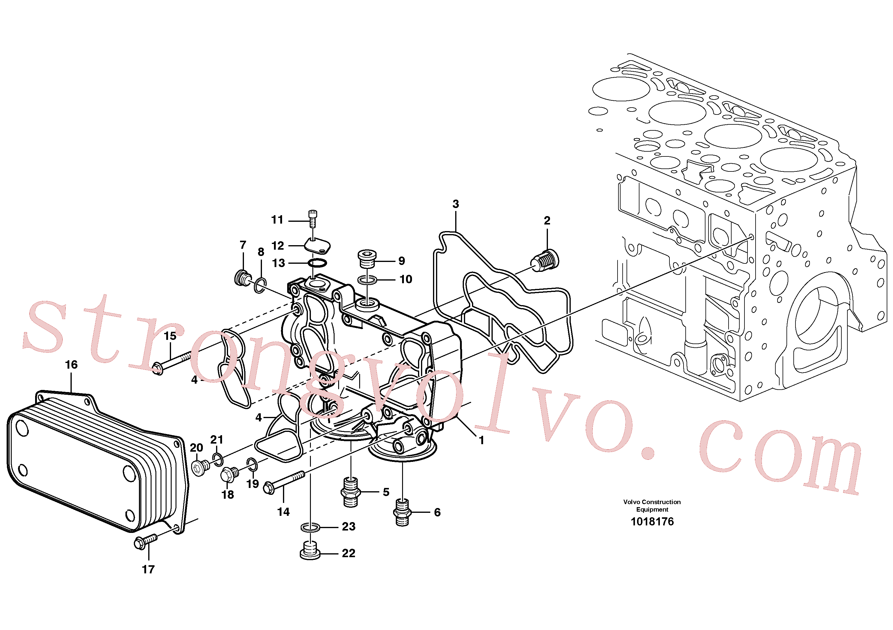 SA8320-03930 Volvo Refrigerador de óleo(1018176 Montagem)