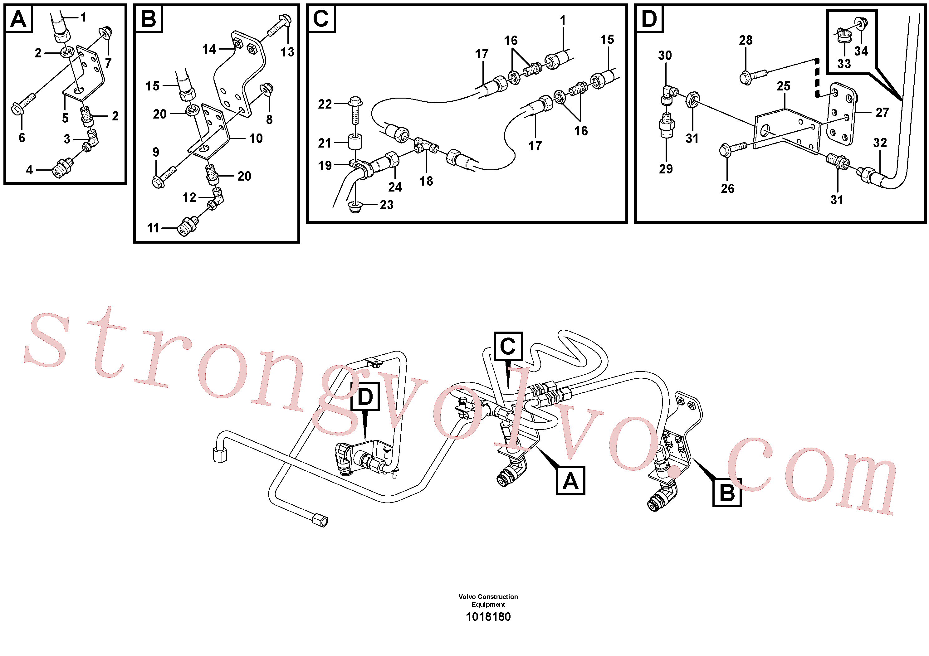 VOE11301783 Volvo Sistema de extinção(1018180 Montagem)