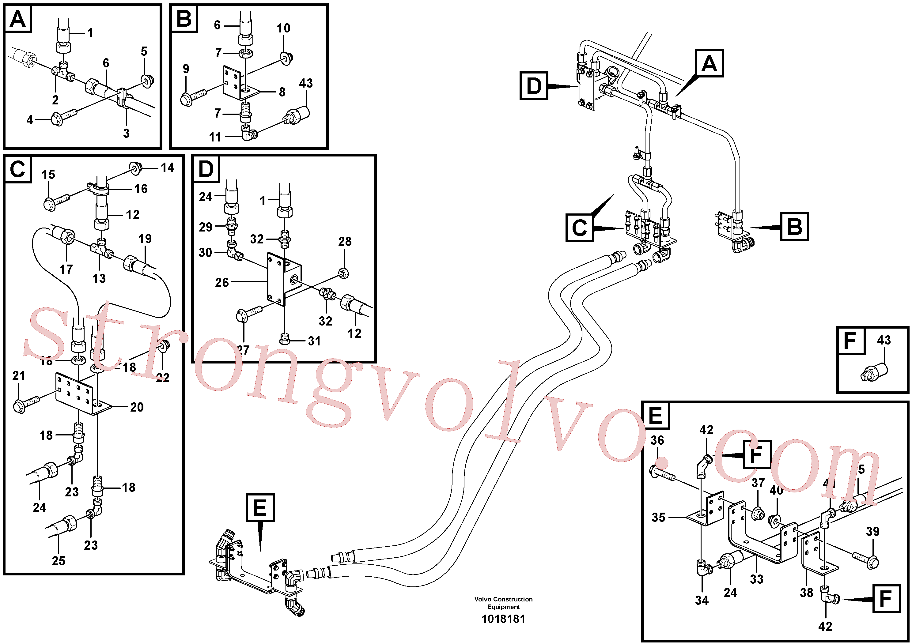 VOE11301784 Volvo Sistema de extinção(1018181 Montagem)