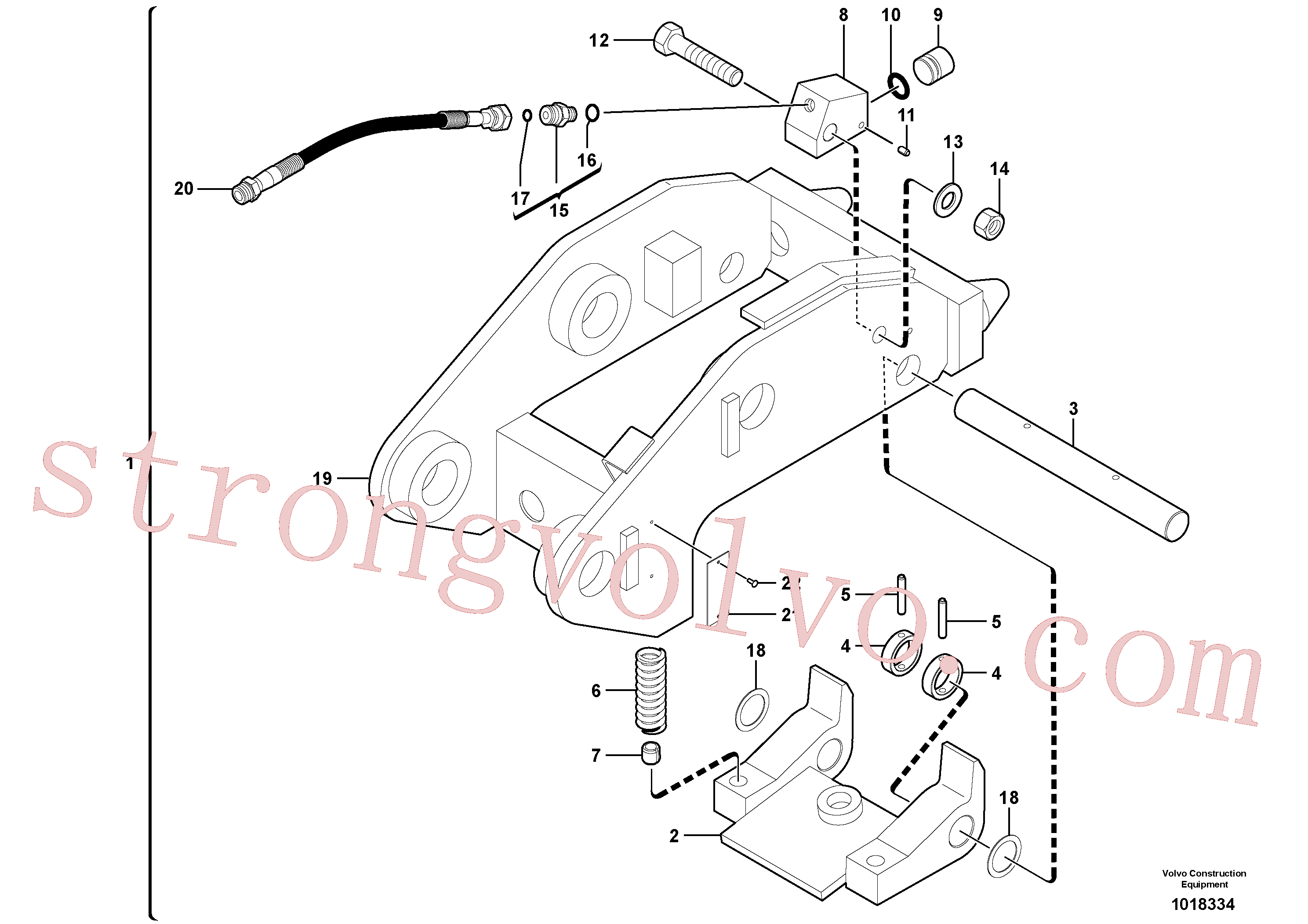 PJ3870080 Volvo Suporte de ferramentas / comando hidráulico(1018334 Montagem)