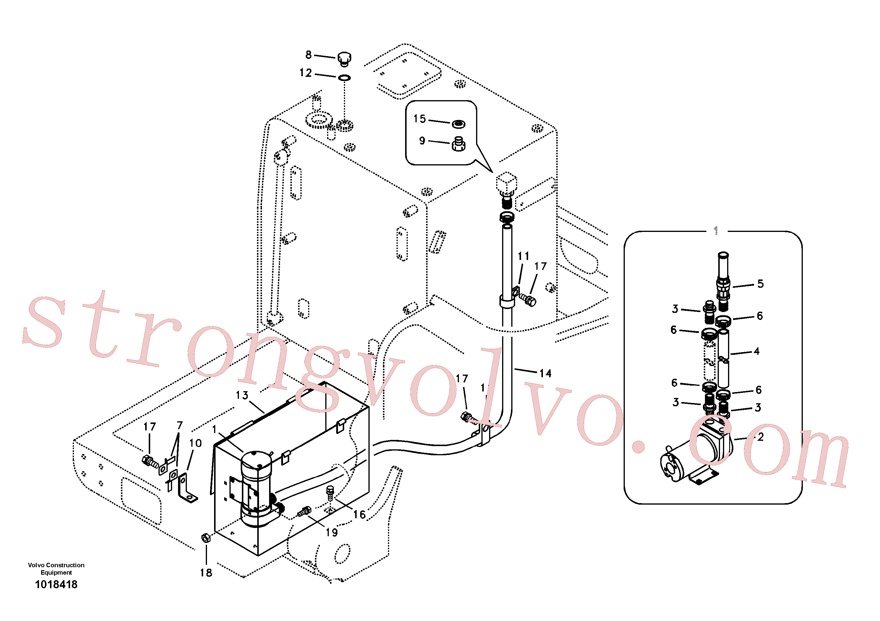 VOE14517753 Volvo Bomba de enchimento do combustível com detalhes de montagem(1018418 Montagem)