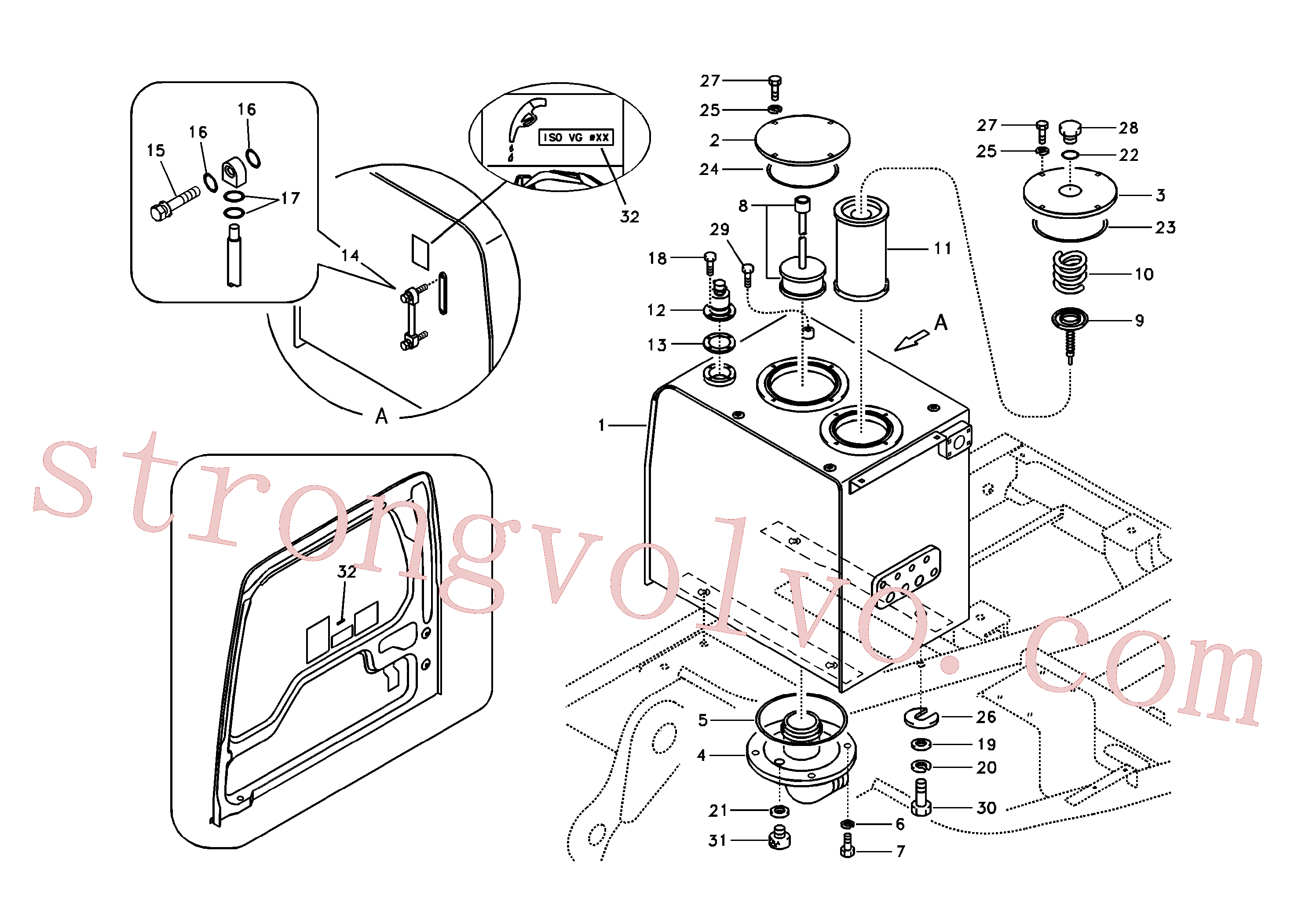 VOE14500233 Volvo Depósito de óleo hidráulico(1018447 Montagem)