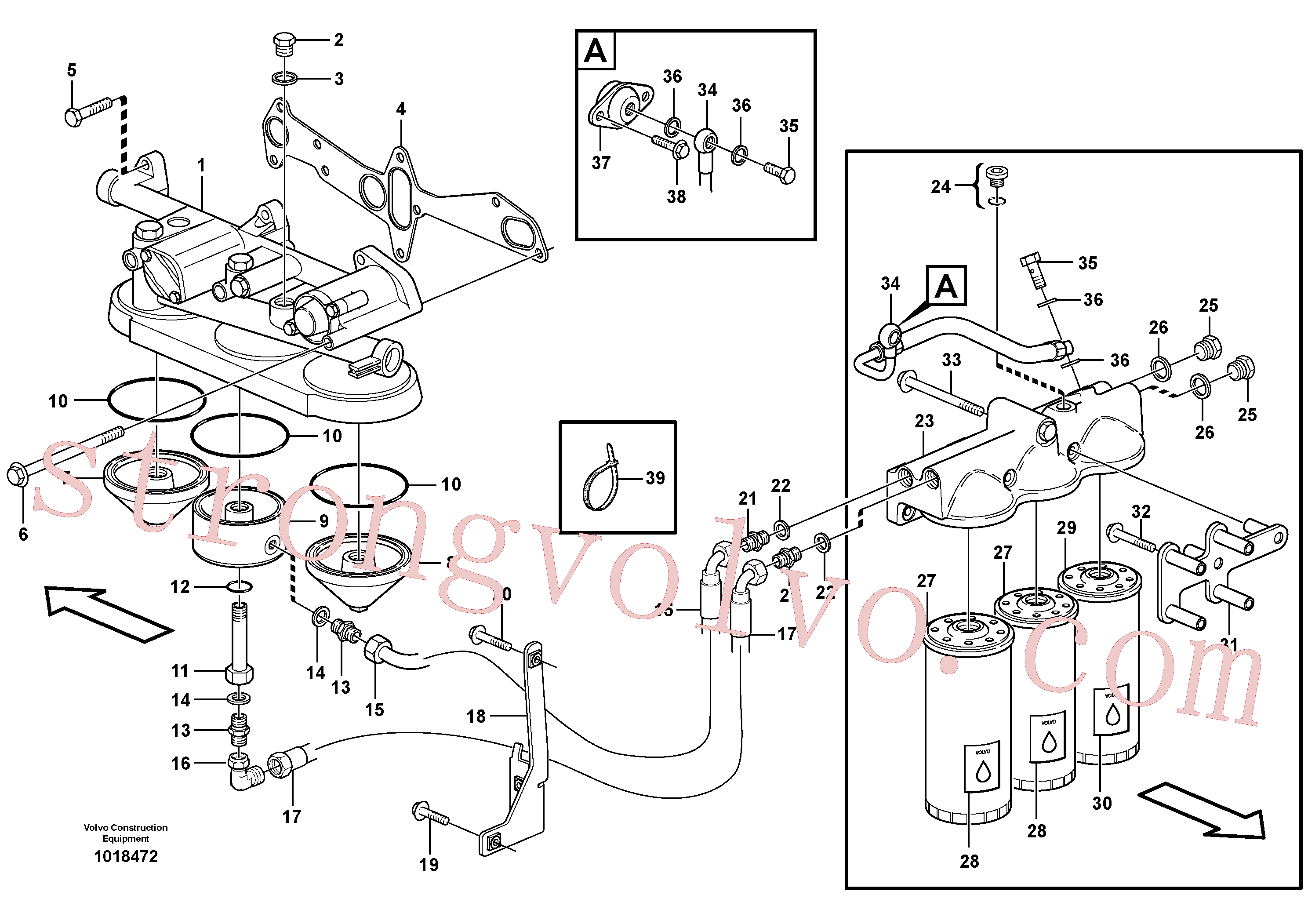 VOE969225 Volvo Filtro de óleo com acessórios(1018472 Montagem)