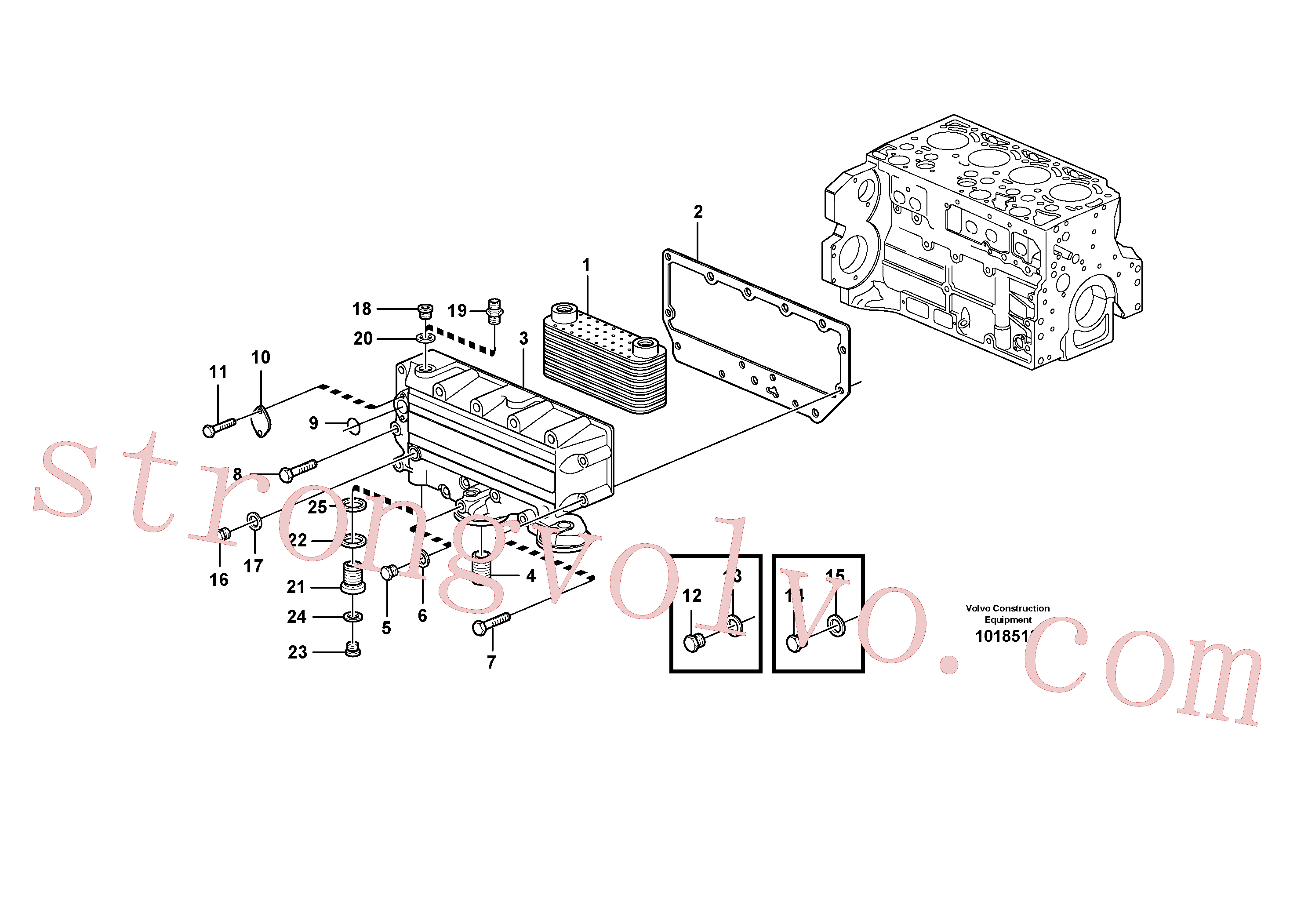 VOE997421 Volvo Refrigerador de óleo(1018513 Montagem)