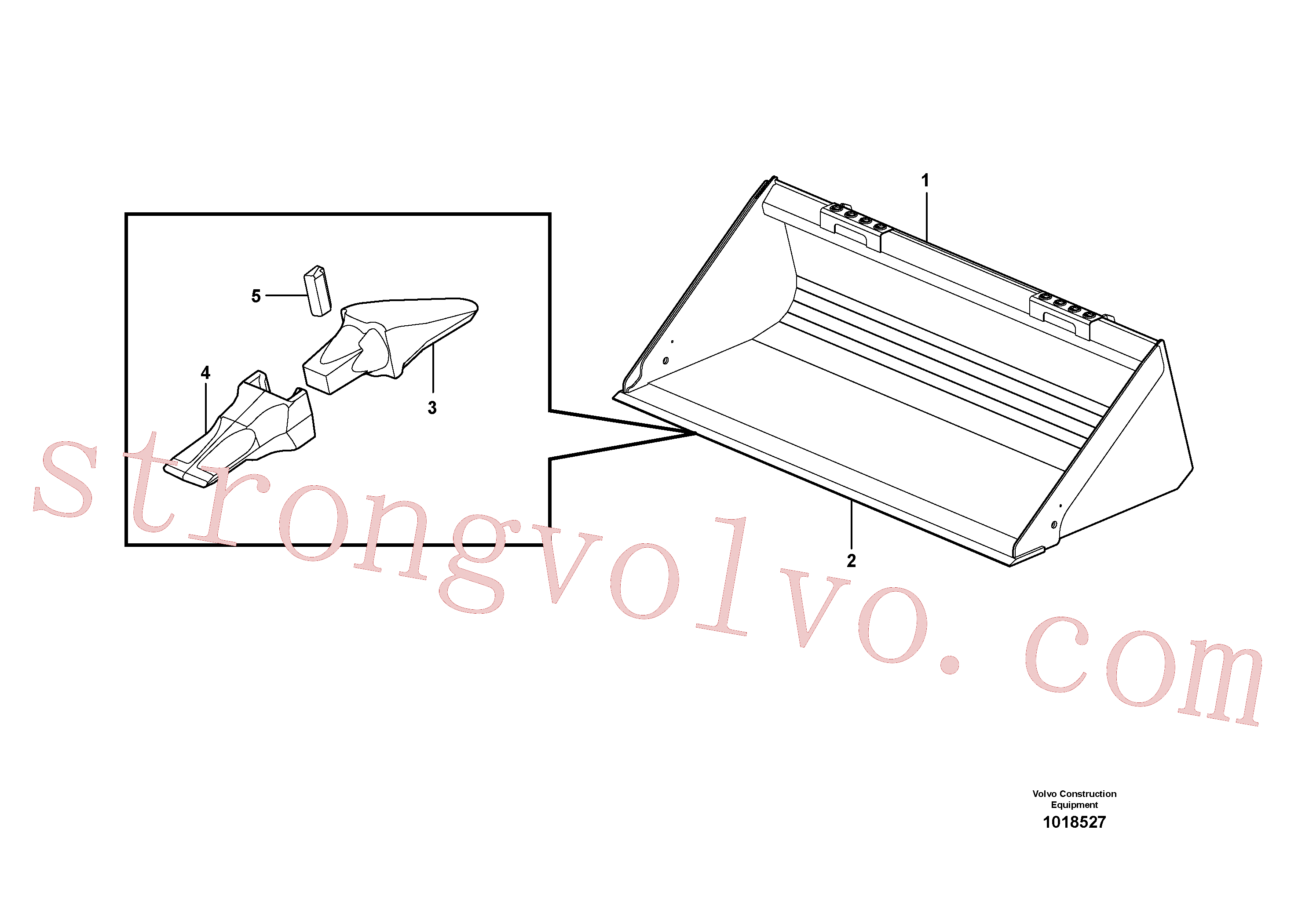 VOE11800638 Volvo Balde, direito com dentes(1018527 Montagem)
