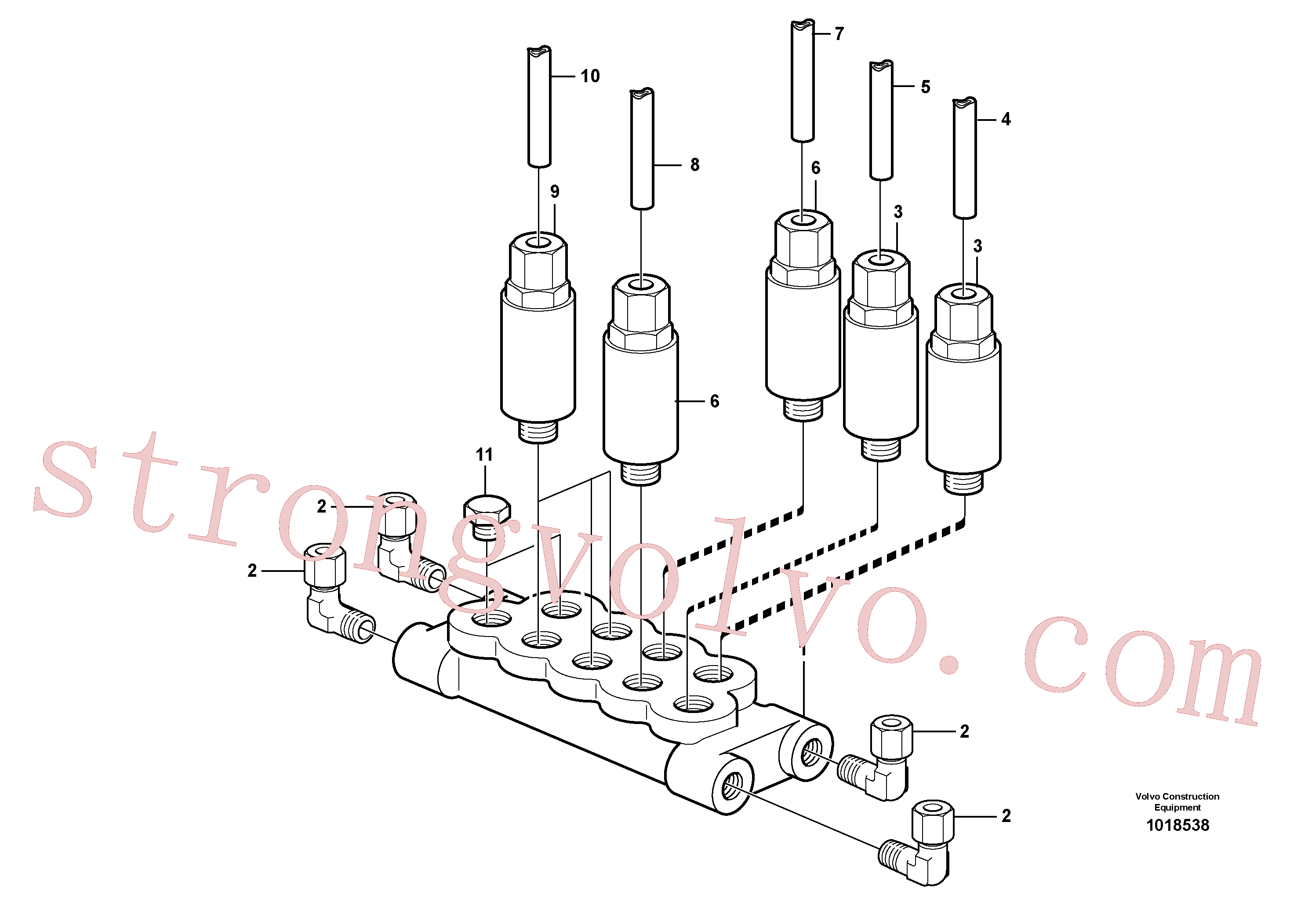 VOE11702153 Volvo Bloco de distribuição, B1(1018538 Montagem)