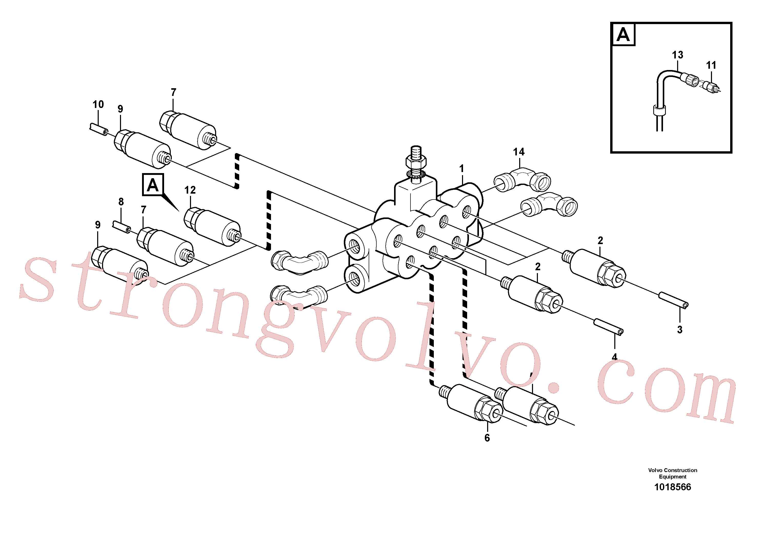 VOE11702152 Volvo Bloco de distribuição, B2.(1018566 Montagem)