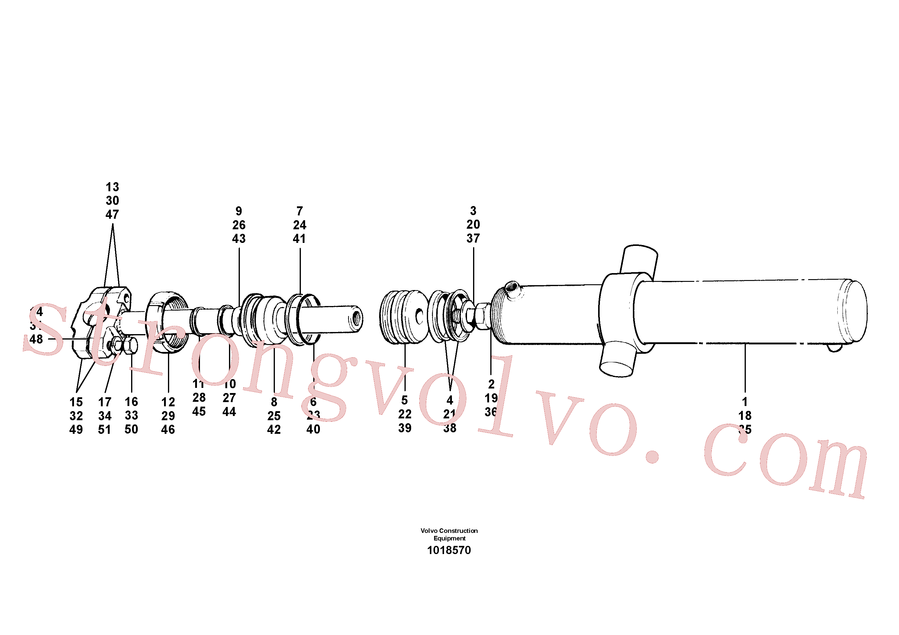 VOE12724221 Volvo Cilindros de elevação de lâmina(1018570 Montagem)