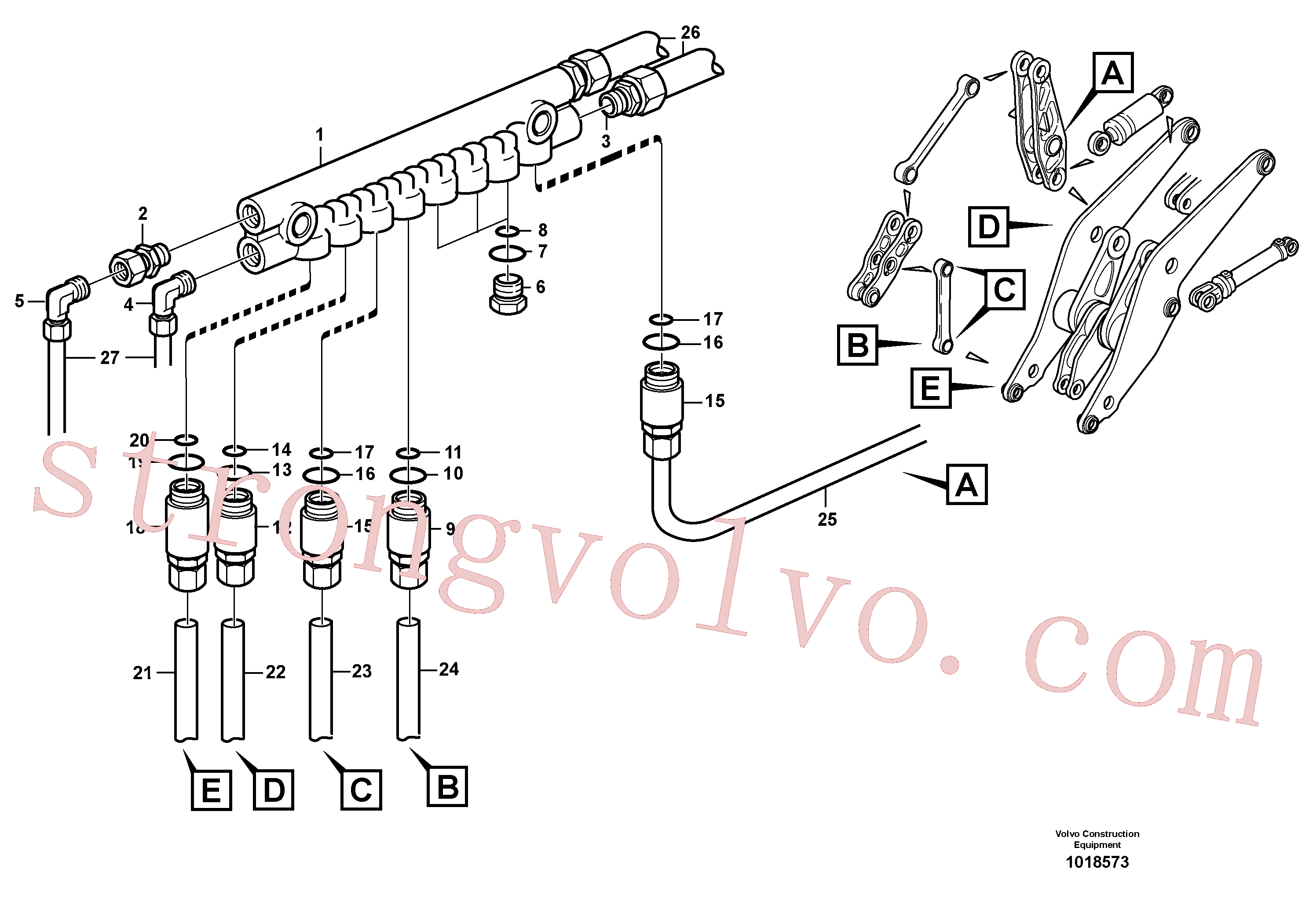 VOE11702476 Volvo Bloco de distribuição, B3(1018573 Montagem)