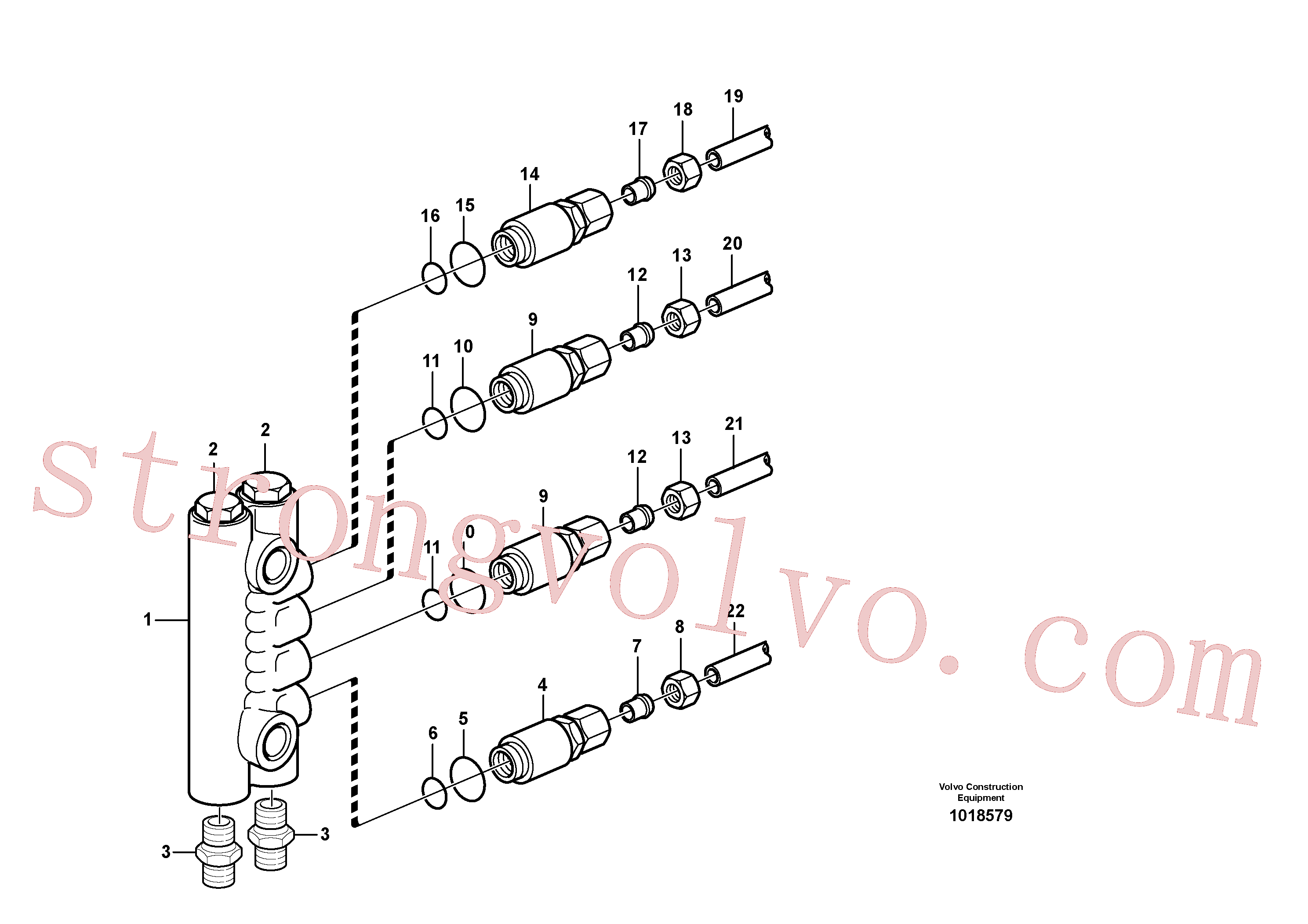 VOE11702151 Volvo Bloco de distribuição, B4(1018579 Montagem)
