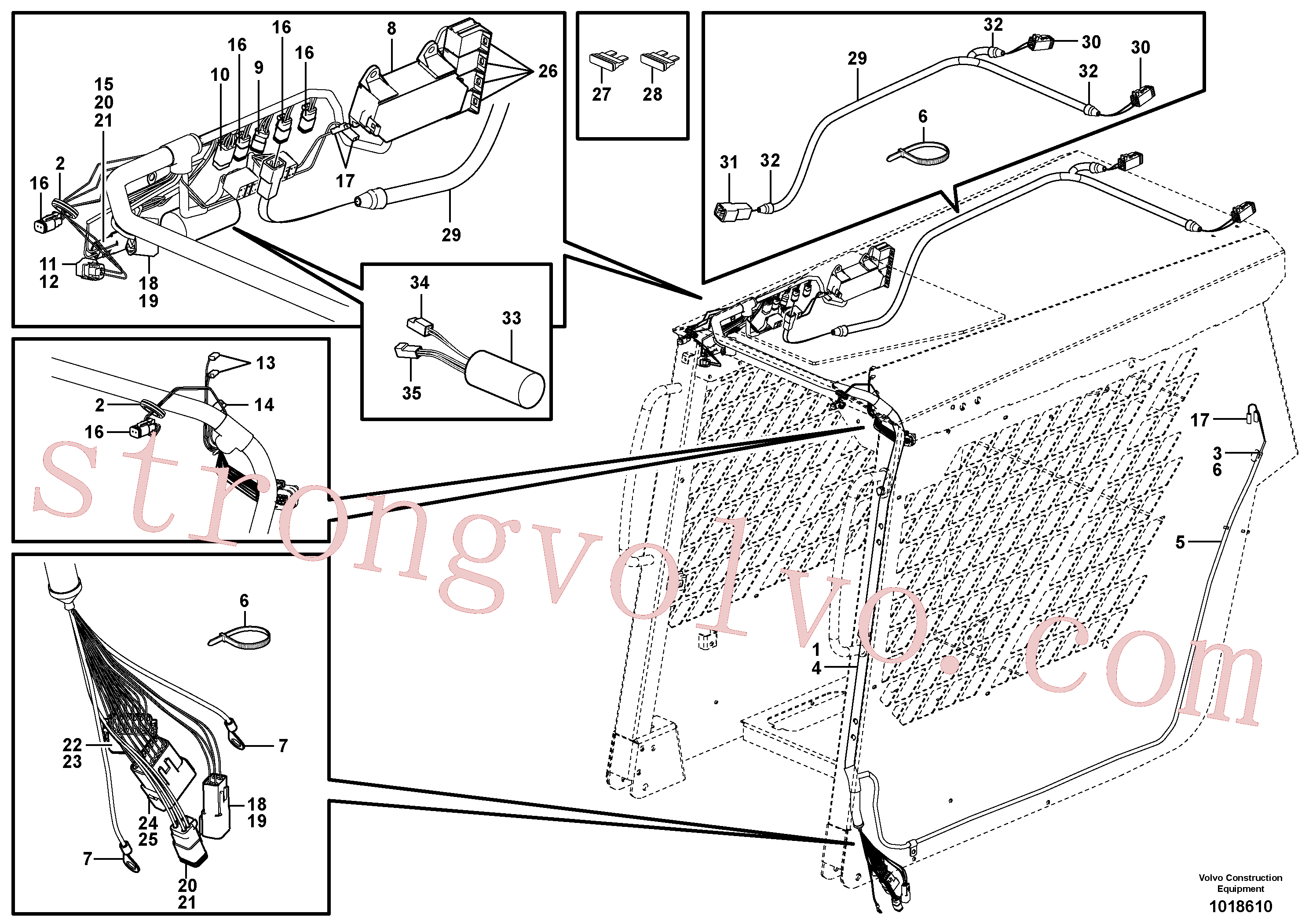 VOE874957 Volvo Cablagem, cabina(1018610 Montagem)