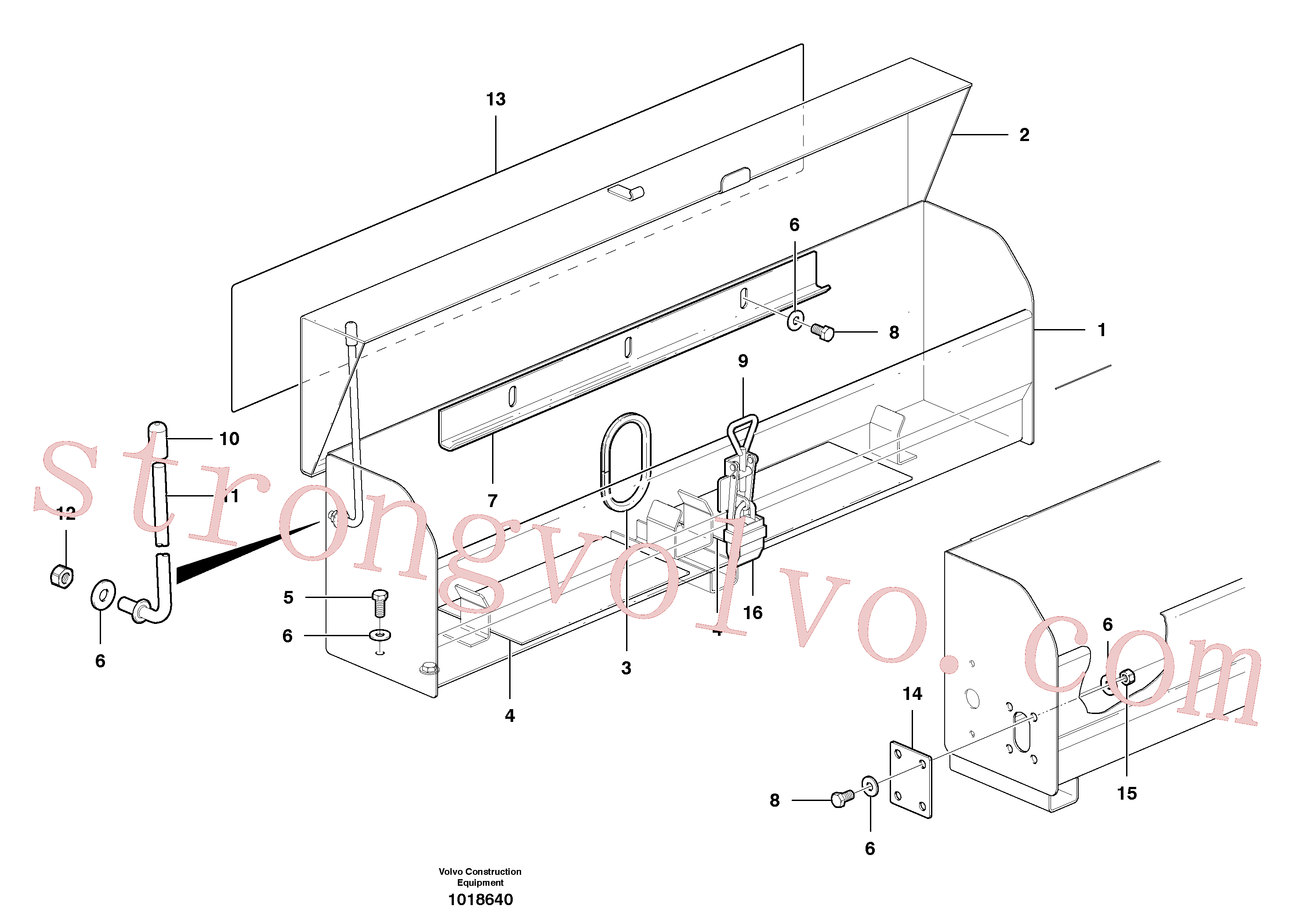 VOE961992 Volvo Caixa de bateria(1018640 Montagem)