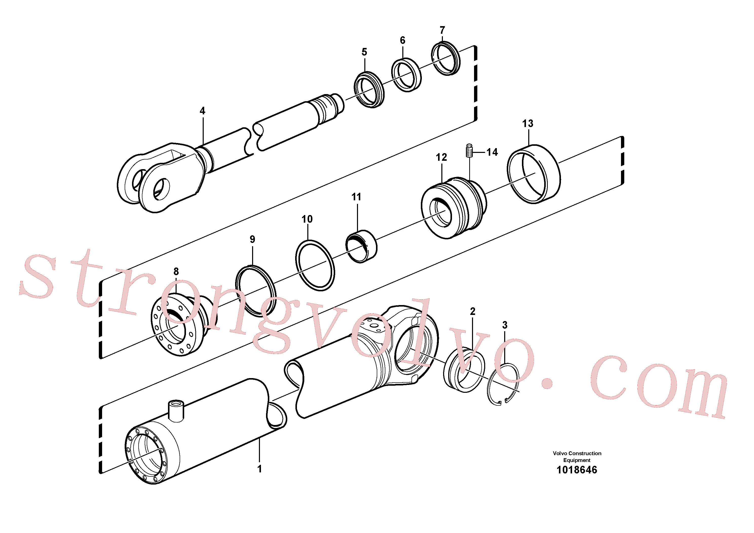 VOE925094 Volvo Cilindro hidráulico(1018646 Montagem)