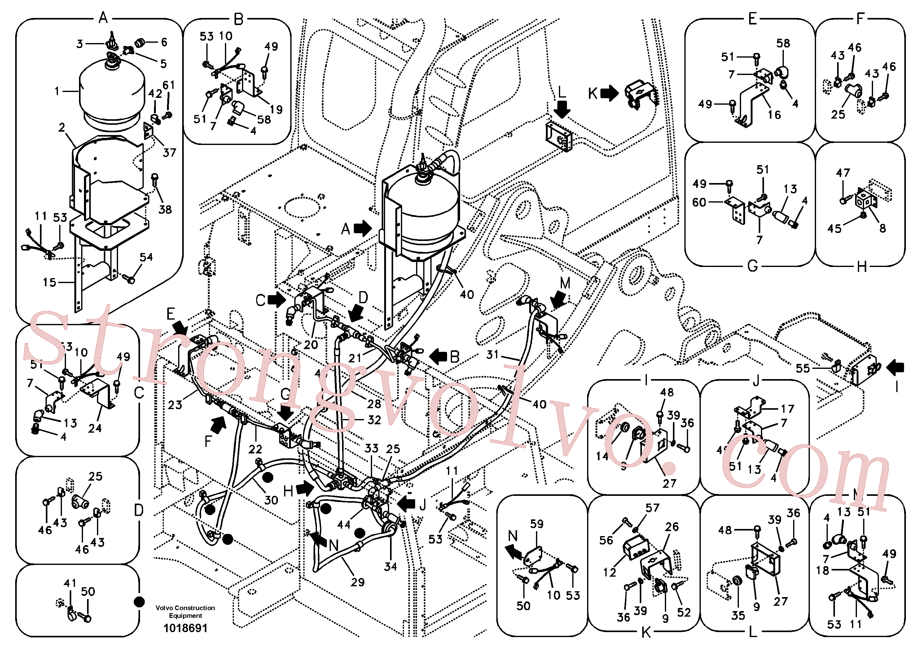 SA9213-06000 Volvo Extintor de incêndio(1018691 Montagem)