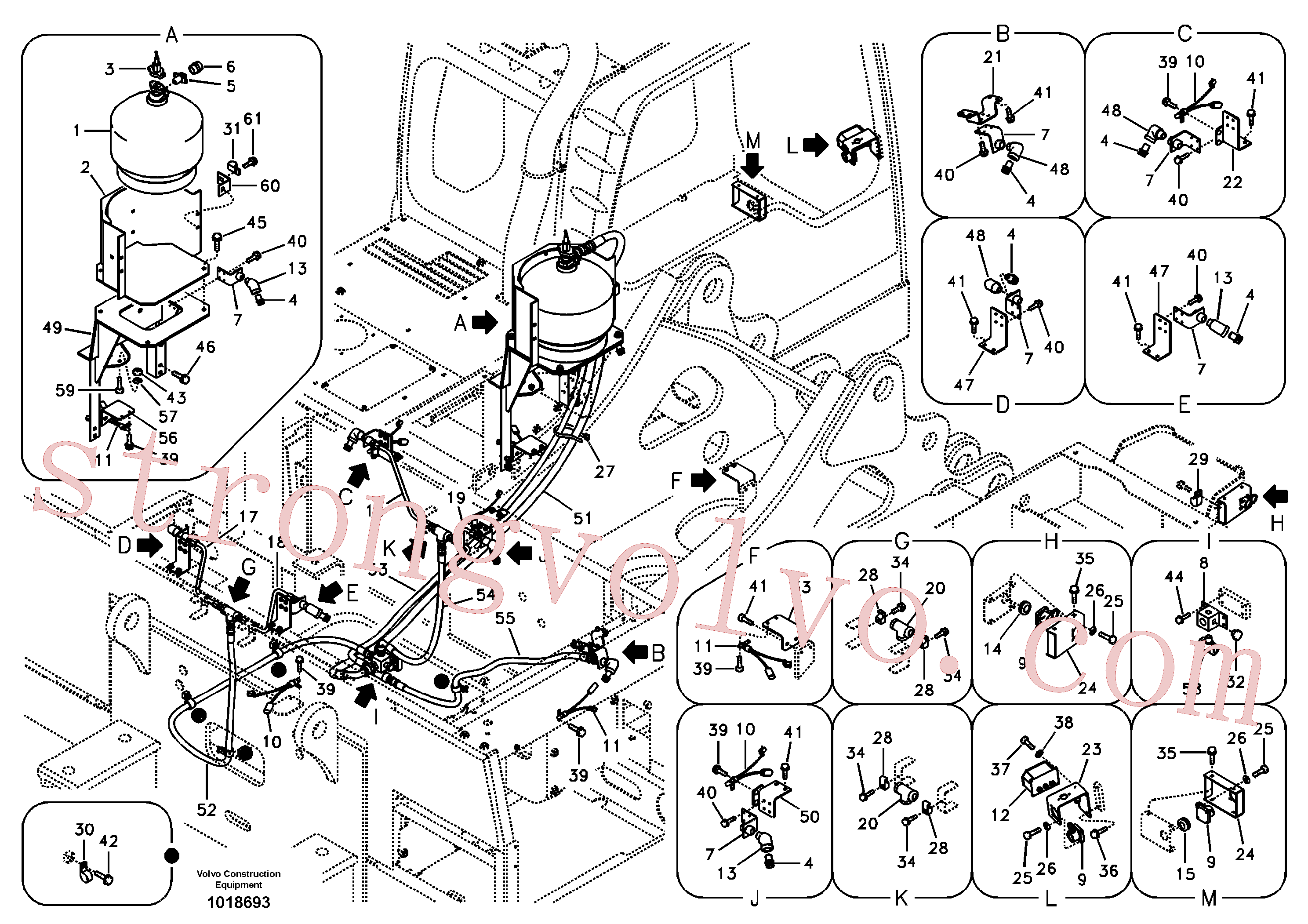 VOE14538572 Volvo Extintor de incêndio(1018693 Montagem)